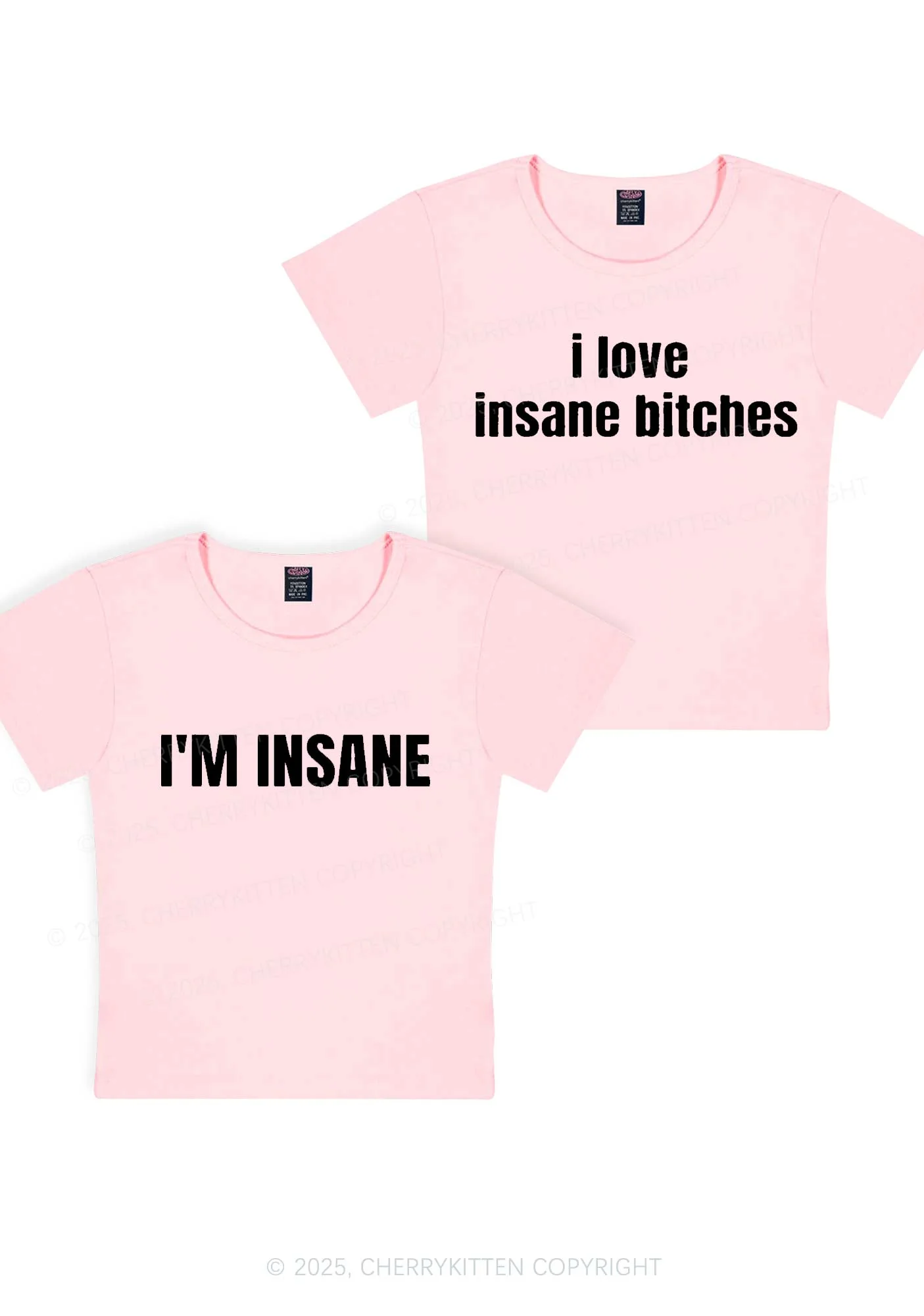 I Love Insane Y2K Valentine's Day Baby Tee Cherrykitten - Image 10