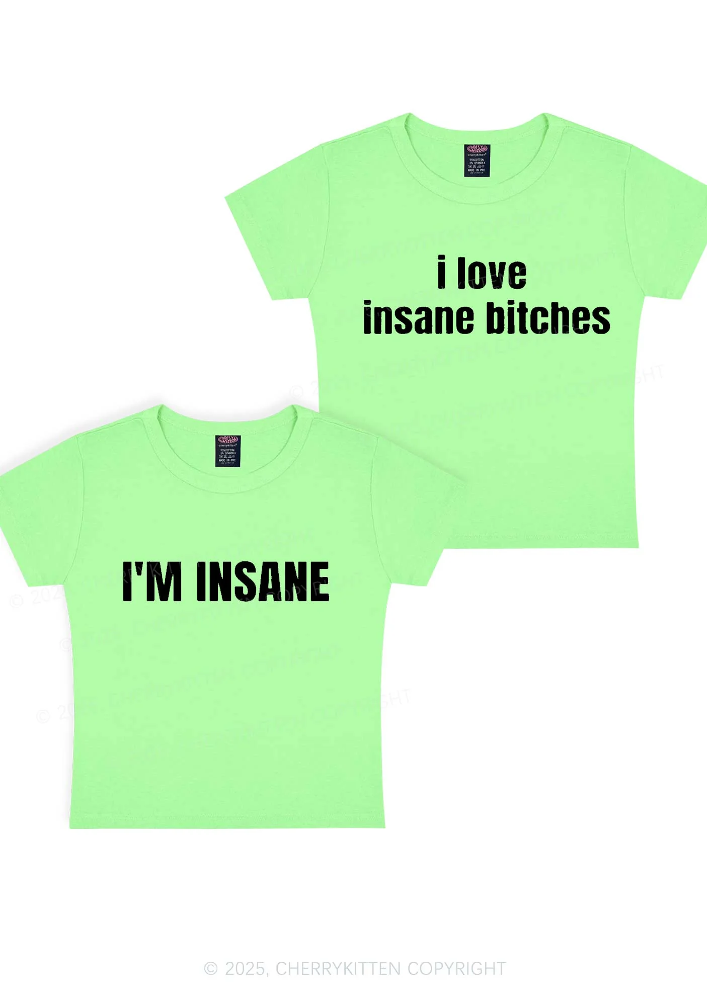 I Love Insane Y2K Valentine's Day Baby Tee Cherrykitten - Image 11