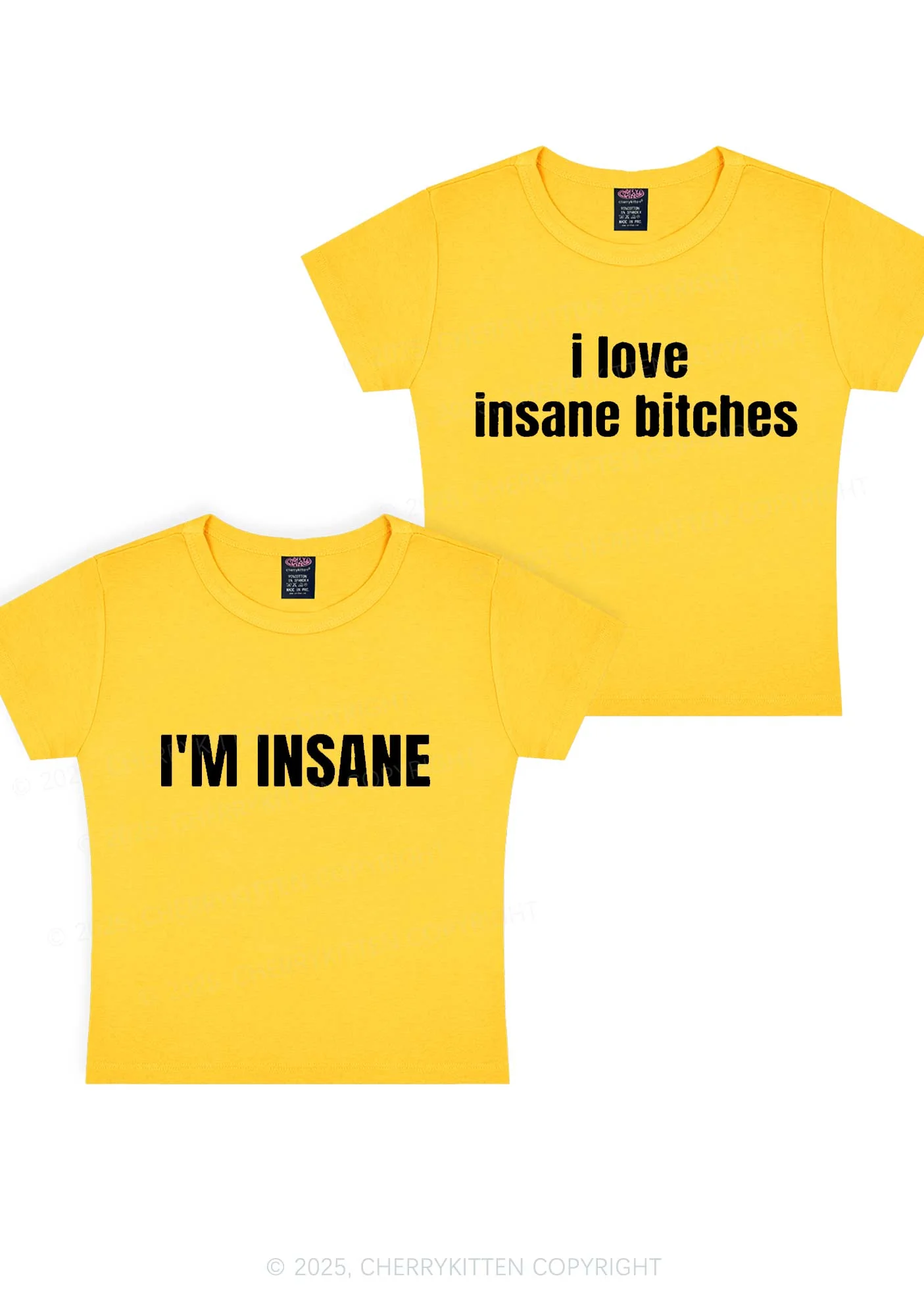 I Love Insane Y2K Valentine's Day Baby Tee Cherrykitten - Image 4