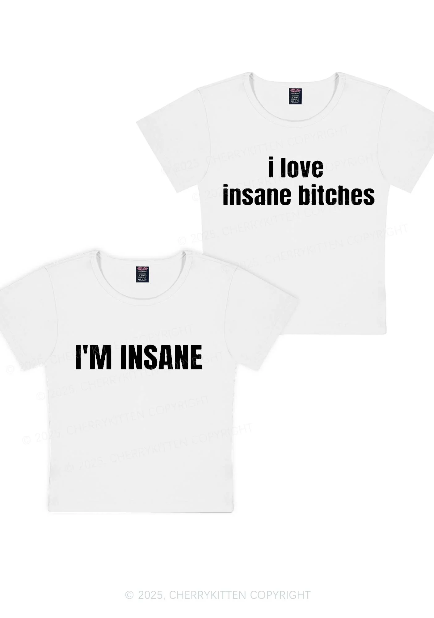 I Love Insane Y2K Valentine's Day Baby Tee Cherrykitten - Image 5