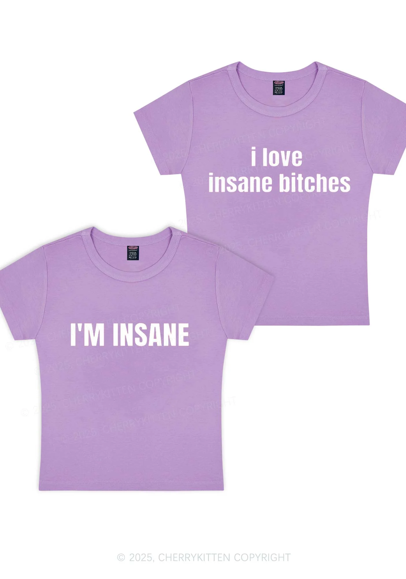I Love Insane Y2K Valentine's Day Baby Tee Cherrykitten - Image 6