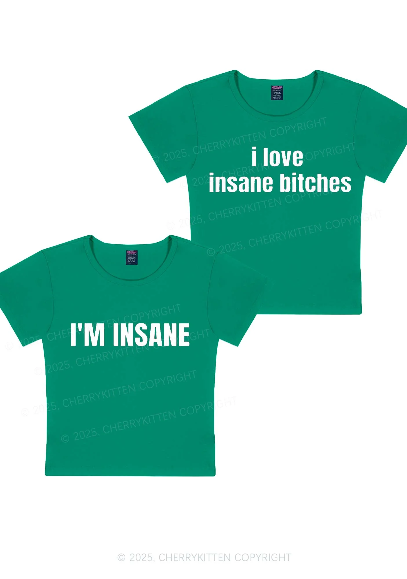 I Love Insane Y2K Valentine's Day Baby Tee Cherrykitten - Image 7