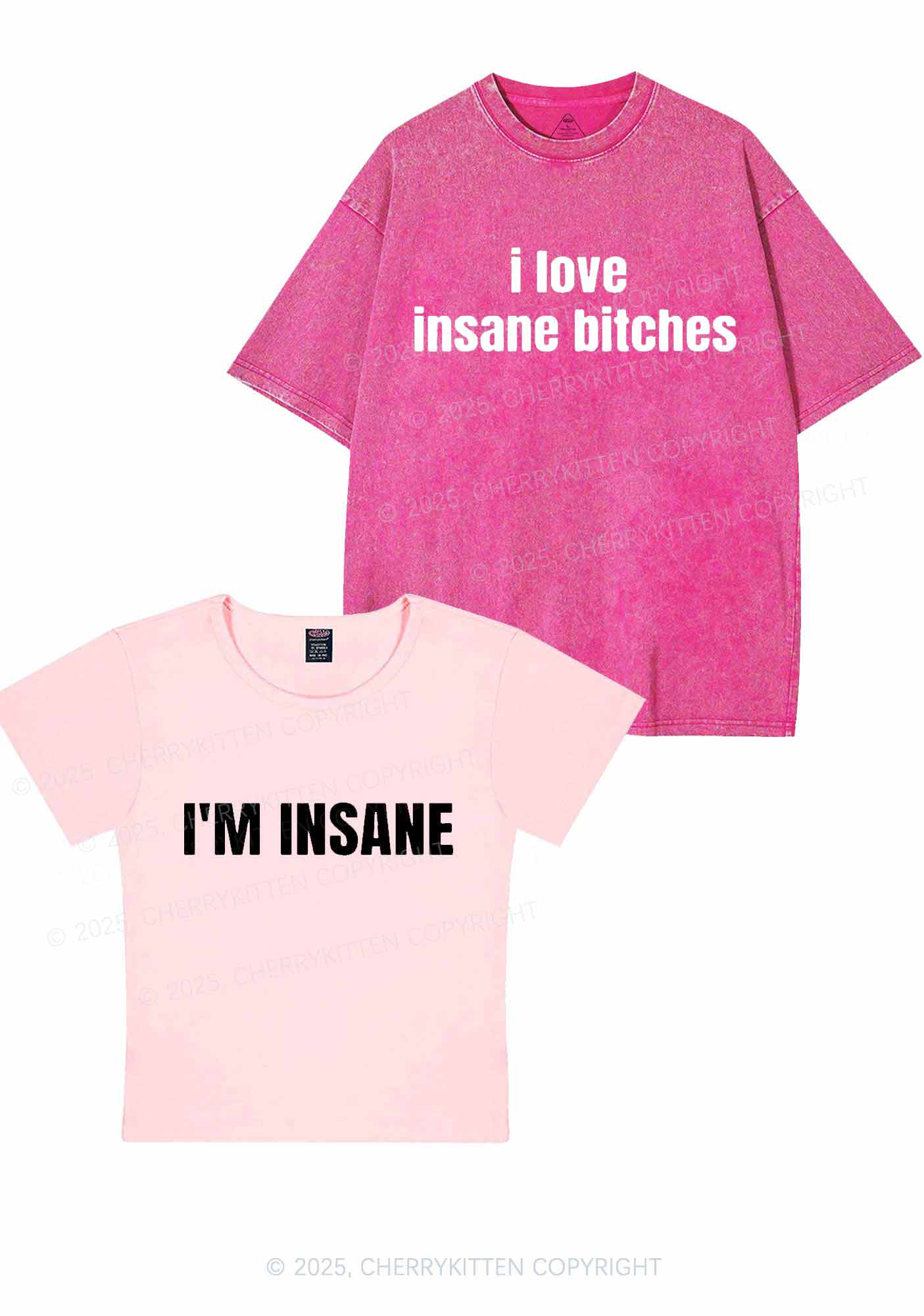 I Love Insane Y2K Valentine's Day Couple Shirt Cherrykitten - Image 10