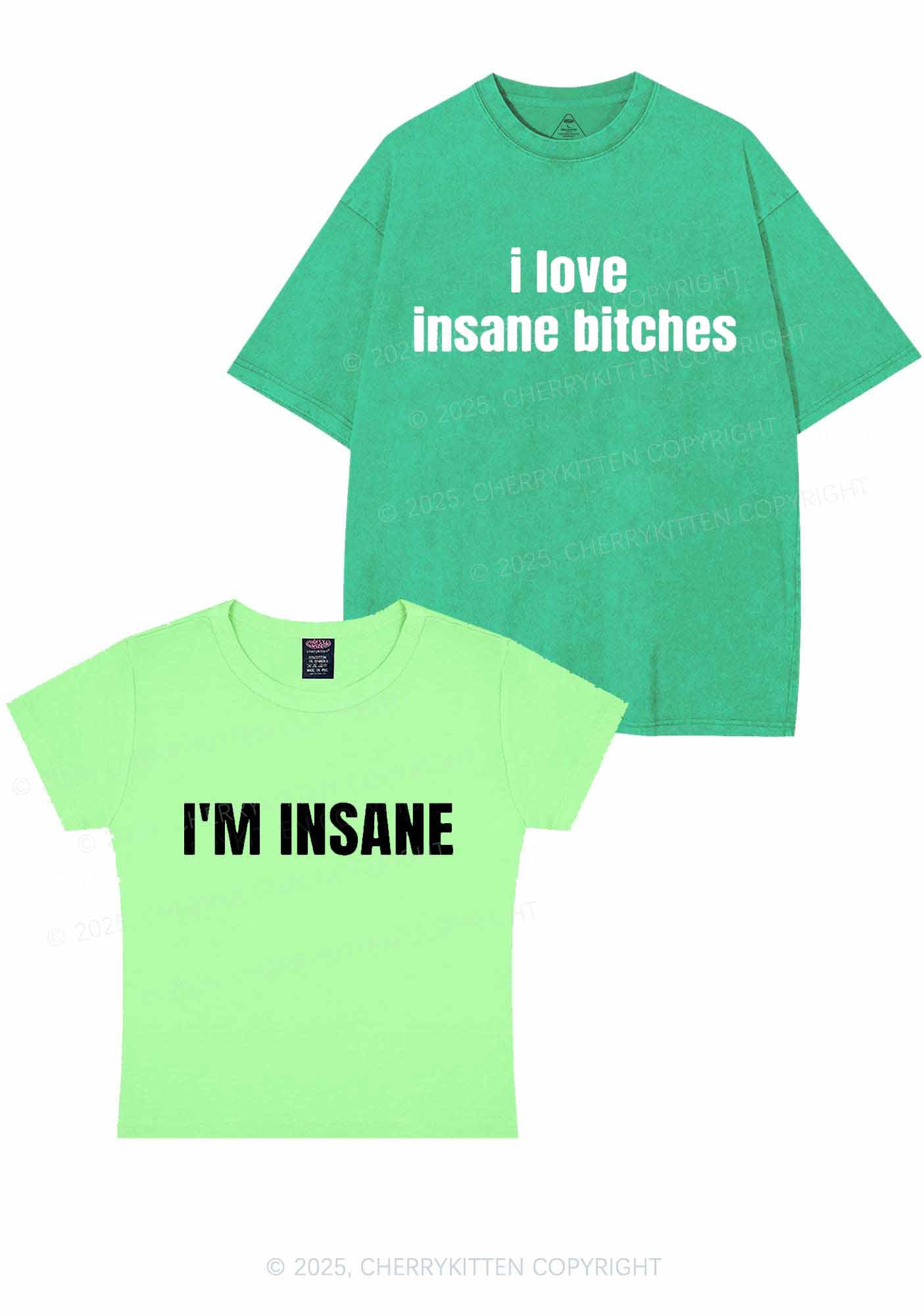 I Love Insane Y2K Valentine's Day Couple Shirt Cherrykitten - Image 11