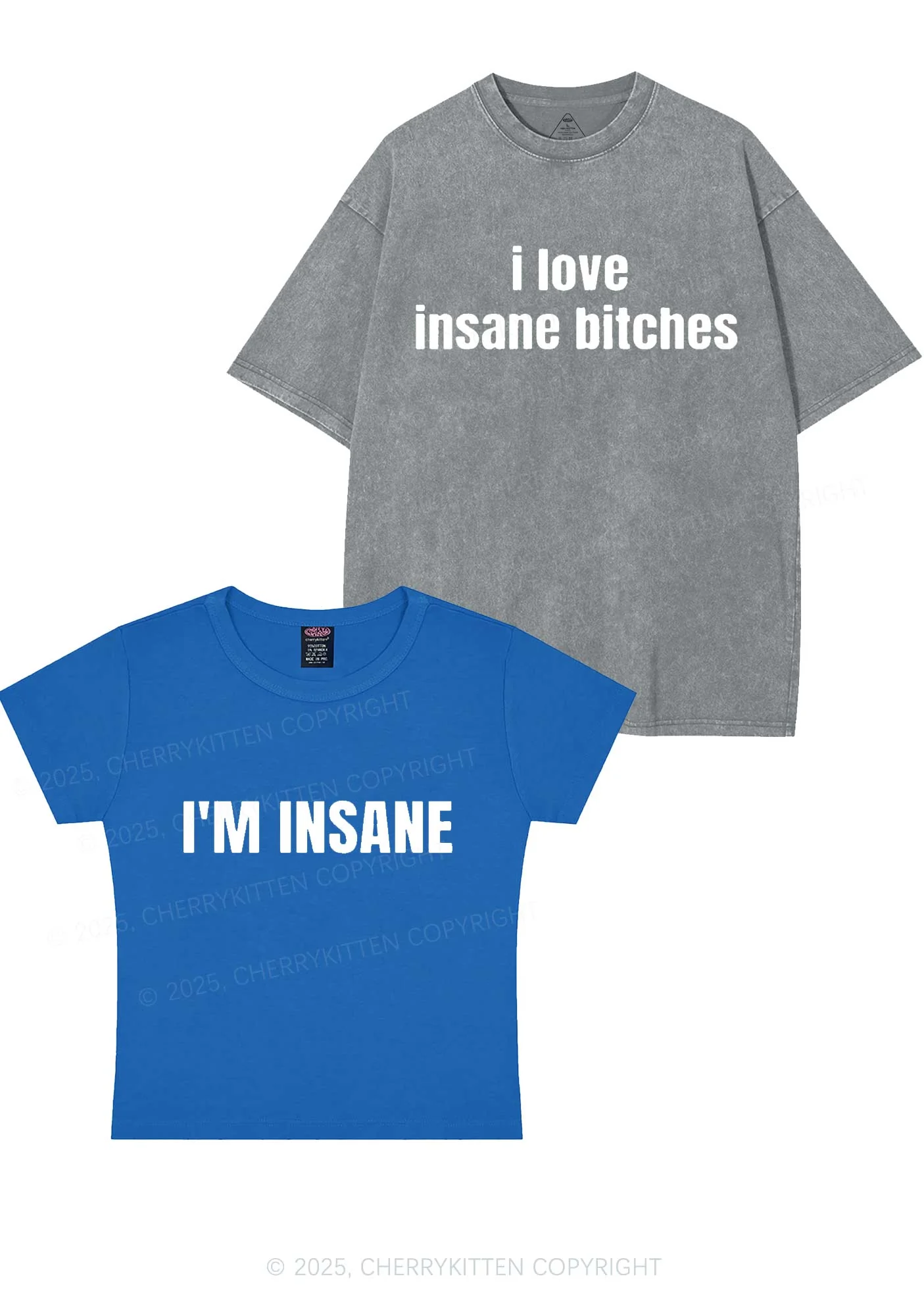 I Love Insane Y2K Valentine's Day Couple Shirt Cherrykitten - Image 7