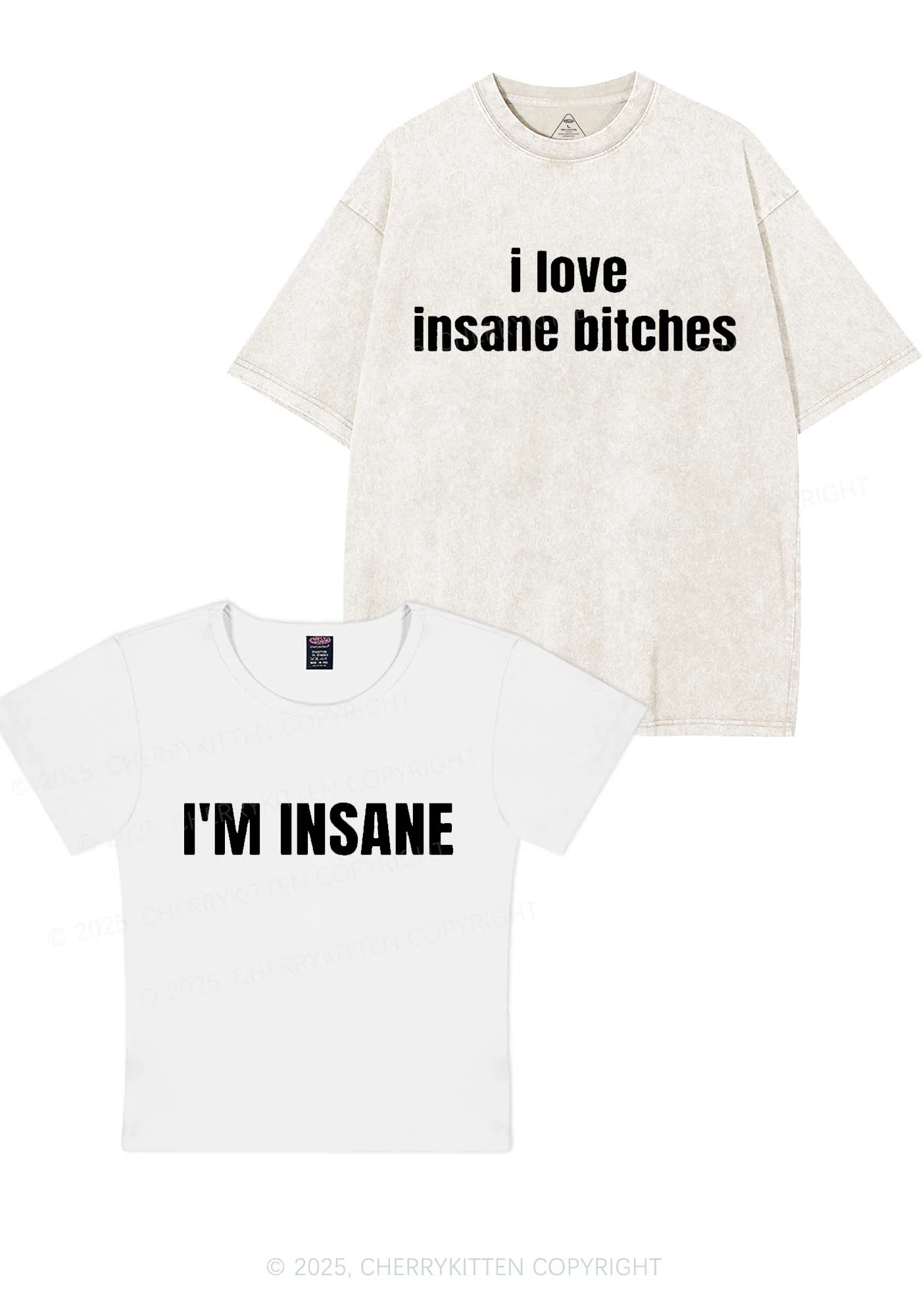 I Love Insane Y2K Valentine's Day Couple Shirt Cherrykitten - Image 8