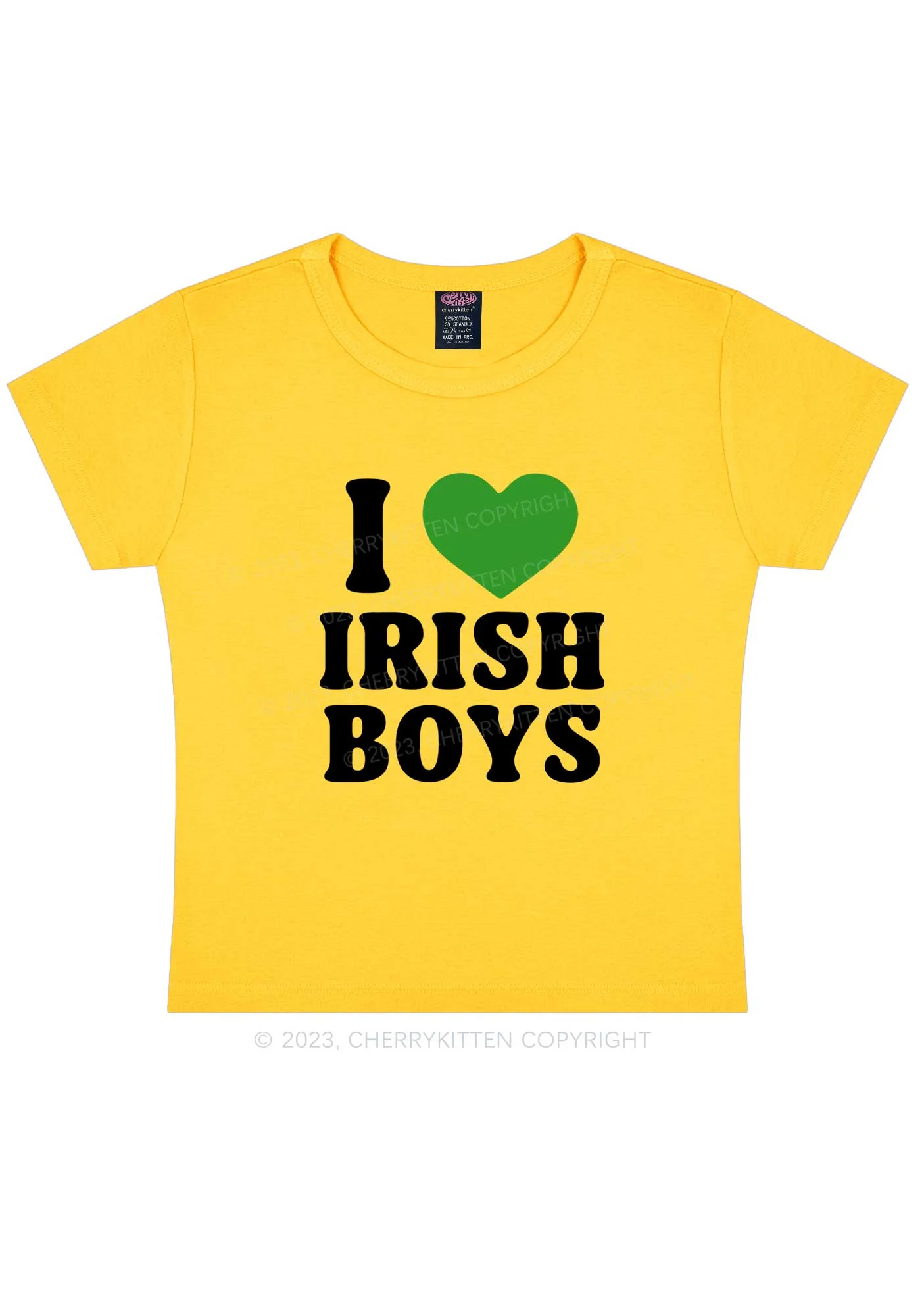 I Love Irish Boys St Patricks Y2K Baby Tee Cherrykitten - Image 5