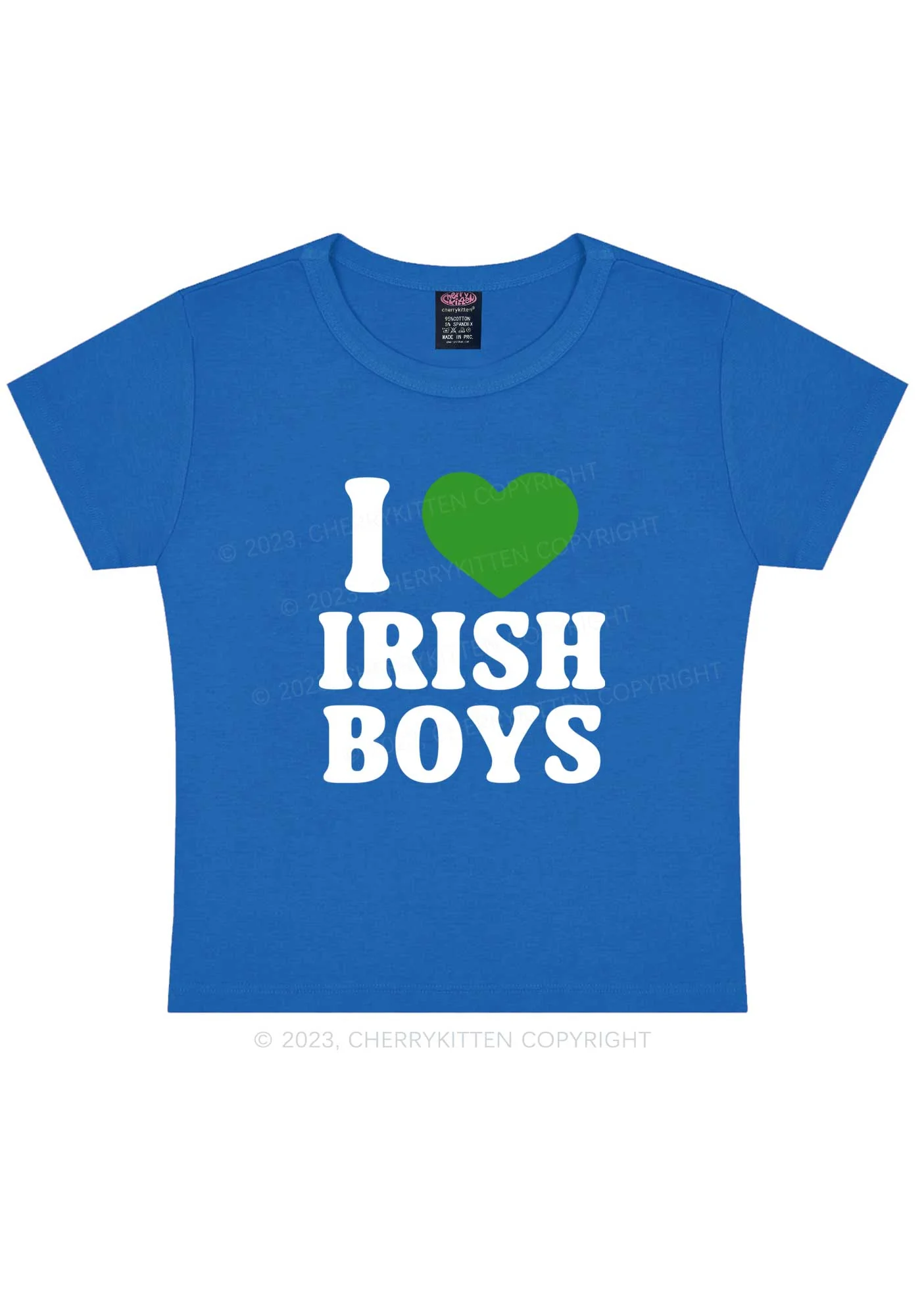 I Love Irish Boys St Patricks Y2K Baby Tee Cherrykitten - Image 7
