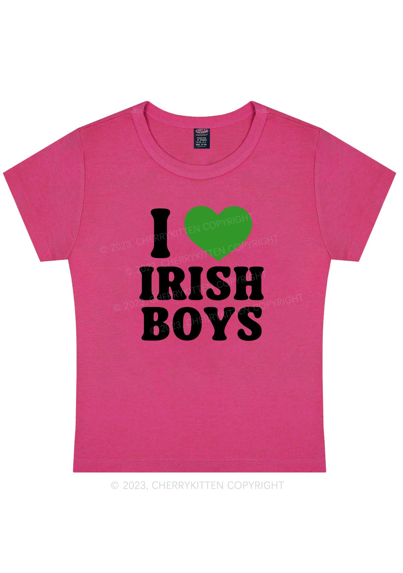 I Love Irish Boys St Patricks Y2K Baby Tee Cherrykitten - Image 8