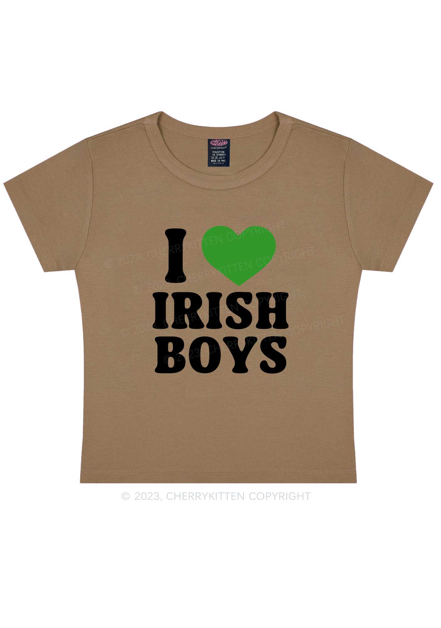 I Love Irish Boys St Patricks Y2K Baby Tee Cherrykitten - Image 9