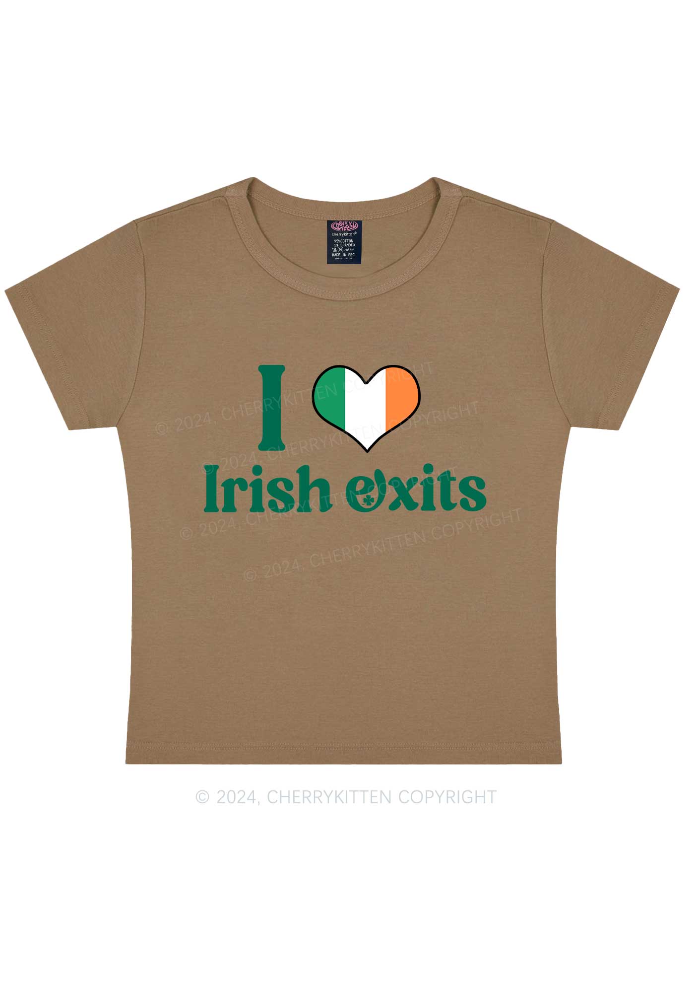 I Love Irish Exits St Patricks Y2K Baby Tee Cherrykitten - Image 11