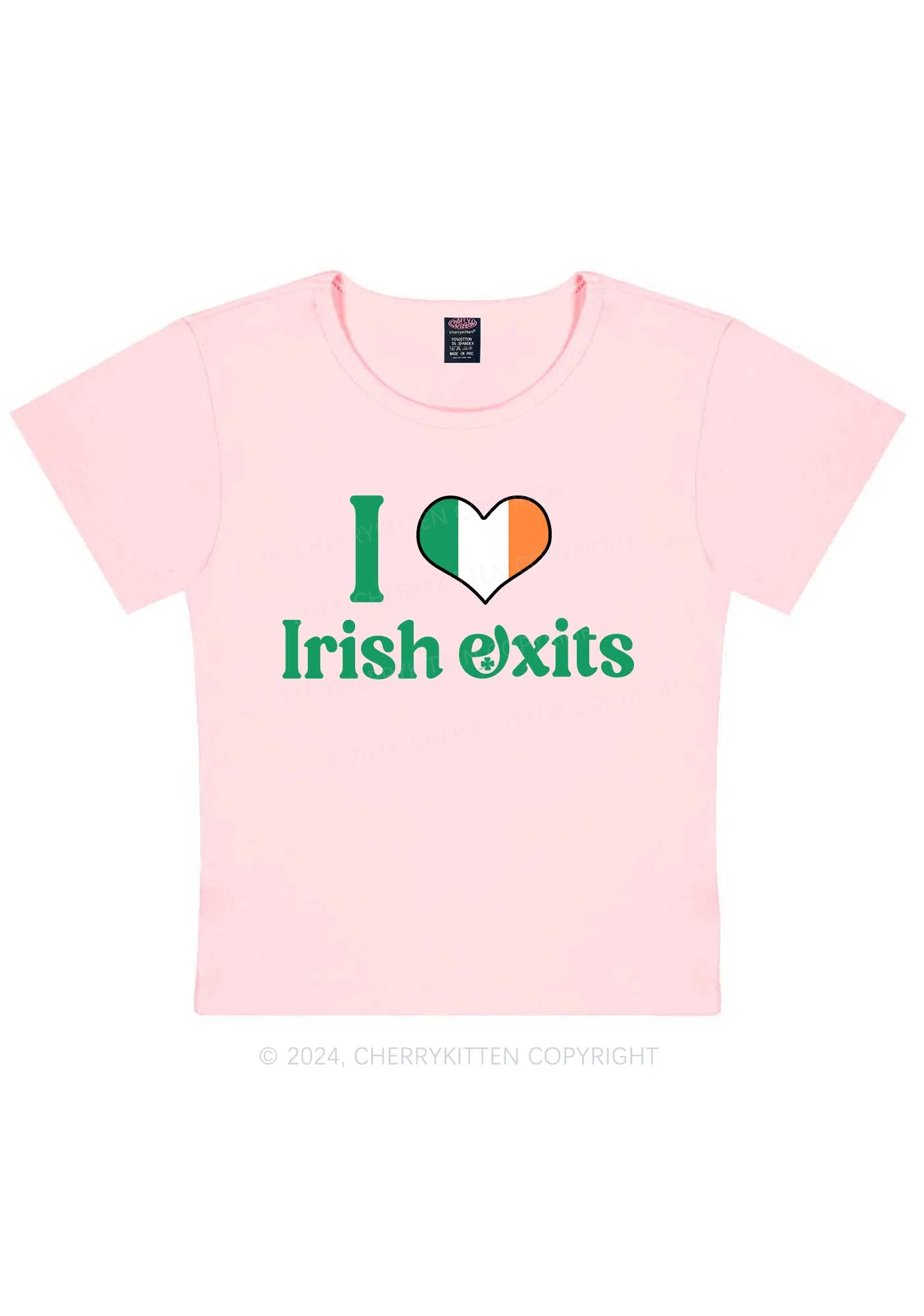 I Love Irish Exits St Patricks Y2K Baby Tee Cherrykitten - Image 12