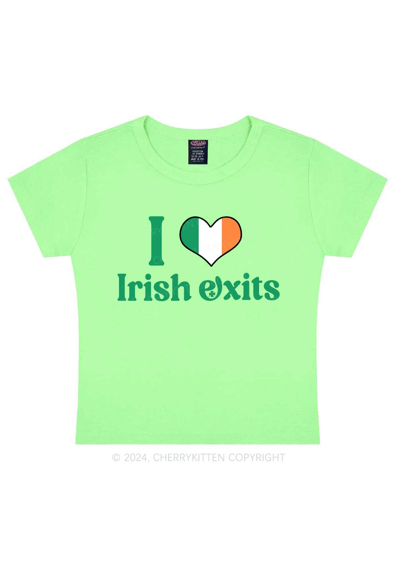 I Love Irish Exits St Patricks Y2K Baby Tee Cherrykitten - Image 13