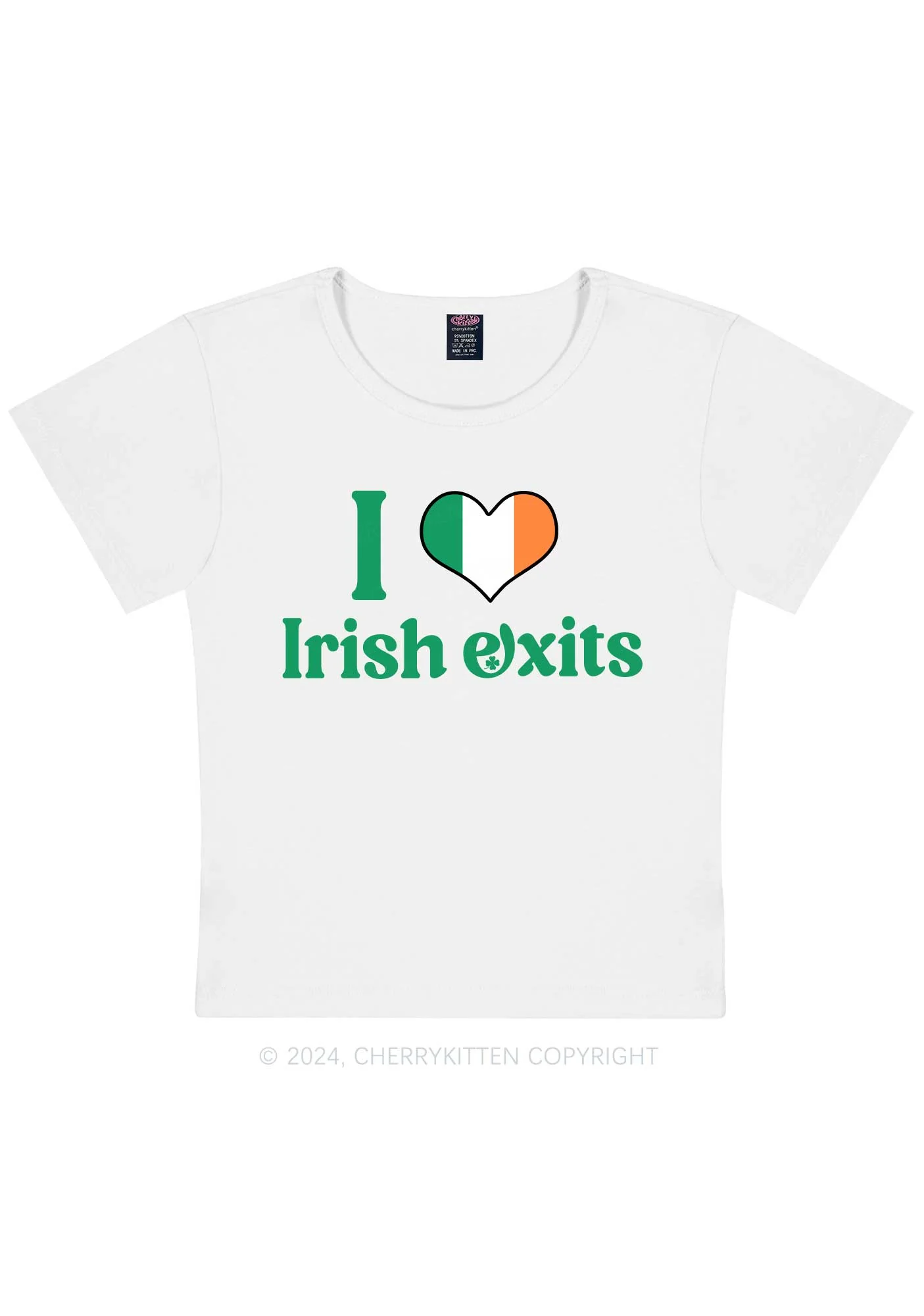 I Love Irish Exits St Patricks Y2K Baby Tee Cherrykitten - Image 4