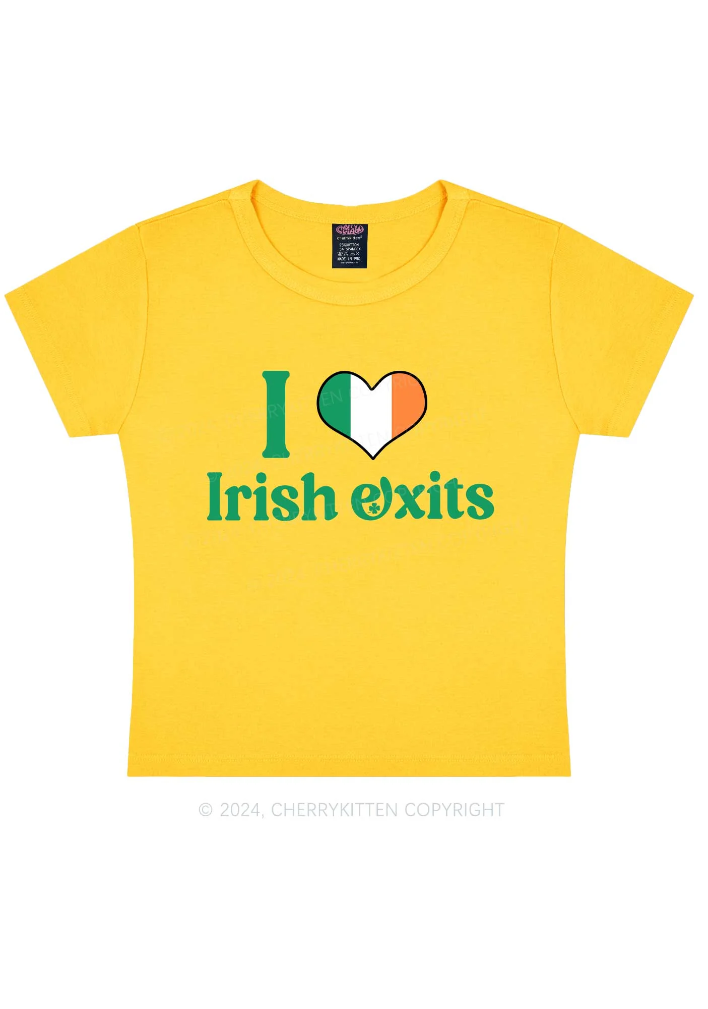I Love Irish Exits St Patricks Y2K Baby Tee Cherrykitten - Image 6