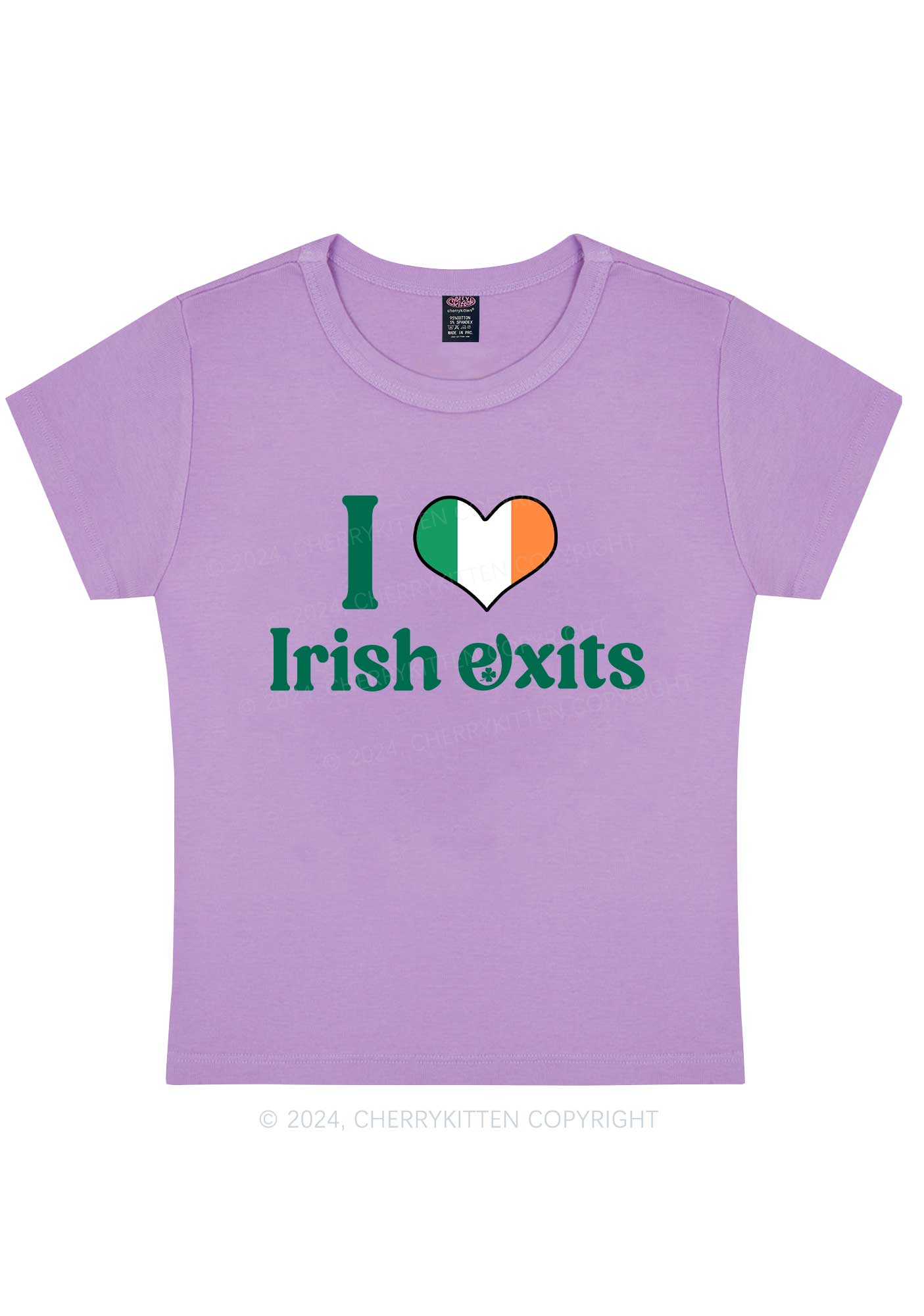 I Love Irish Exits St Patricks Y2K Baby Tee Cherrykitten - Image 7