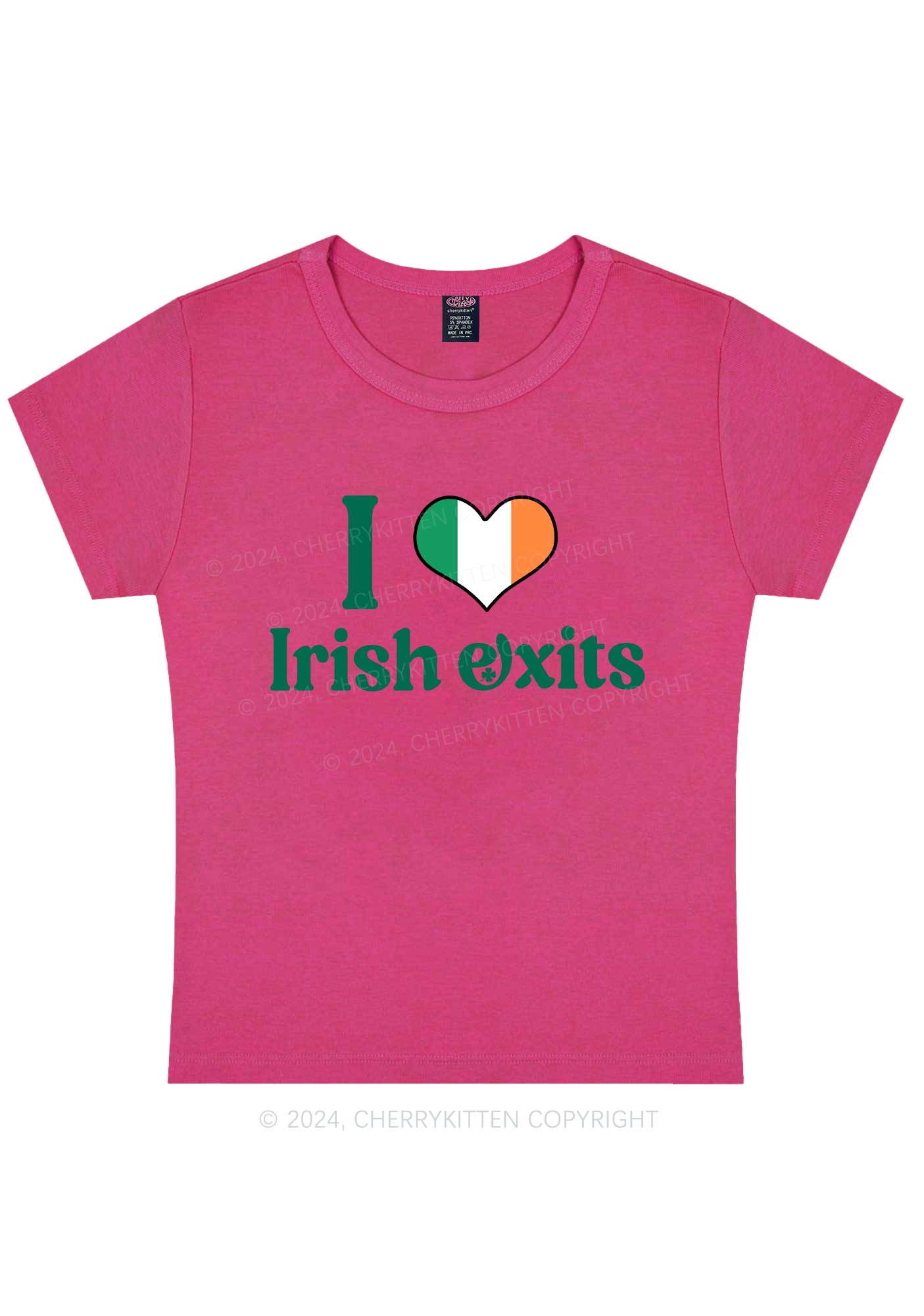 I Love Irish Exits St Patricks Y2K Baby Tee Cherrykitten - Image 8