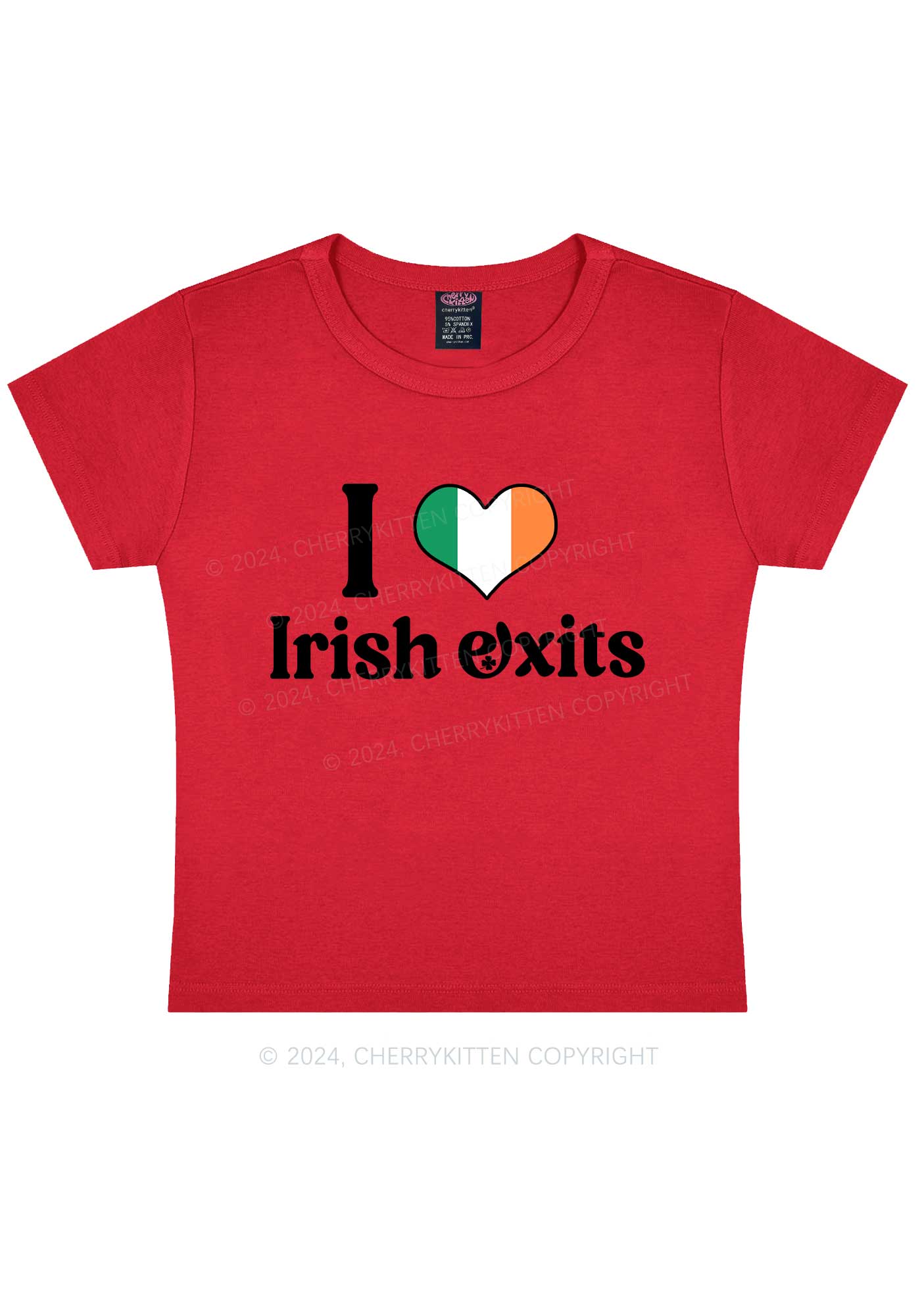 I Love Irish Exits St Patricks Y2K Baby Tee Cherrykitten - Image 9