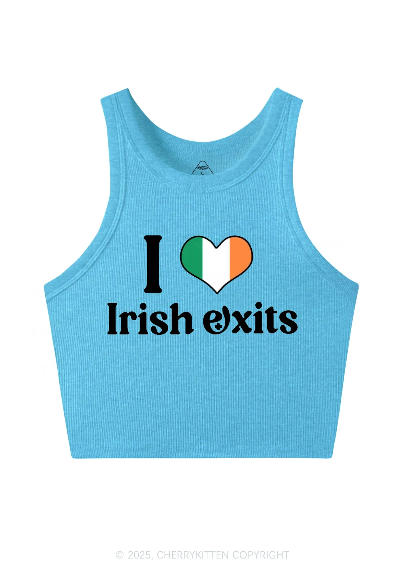 I Love Irish Exits St Patricks Y2K Crop Tank Top Cherrykitten - Image 4