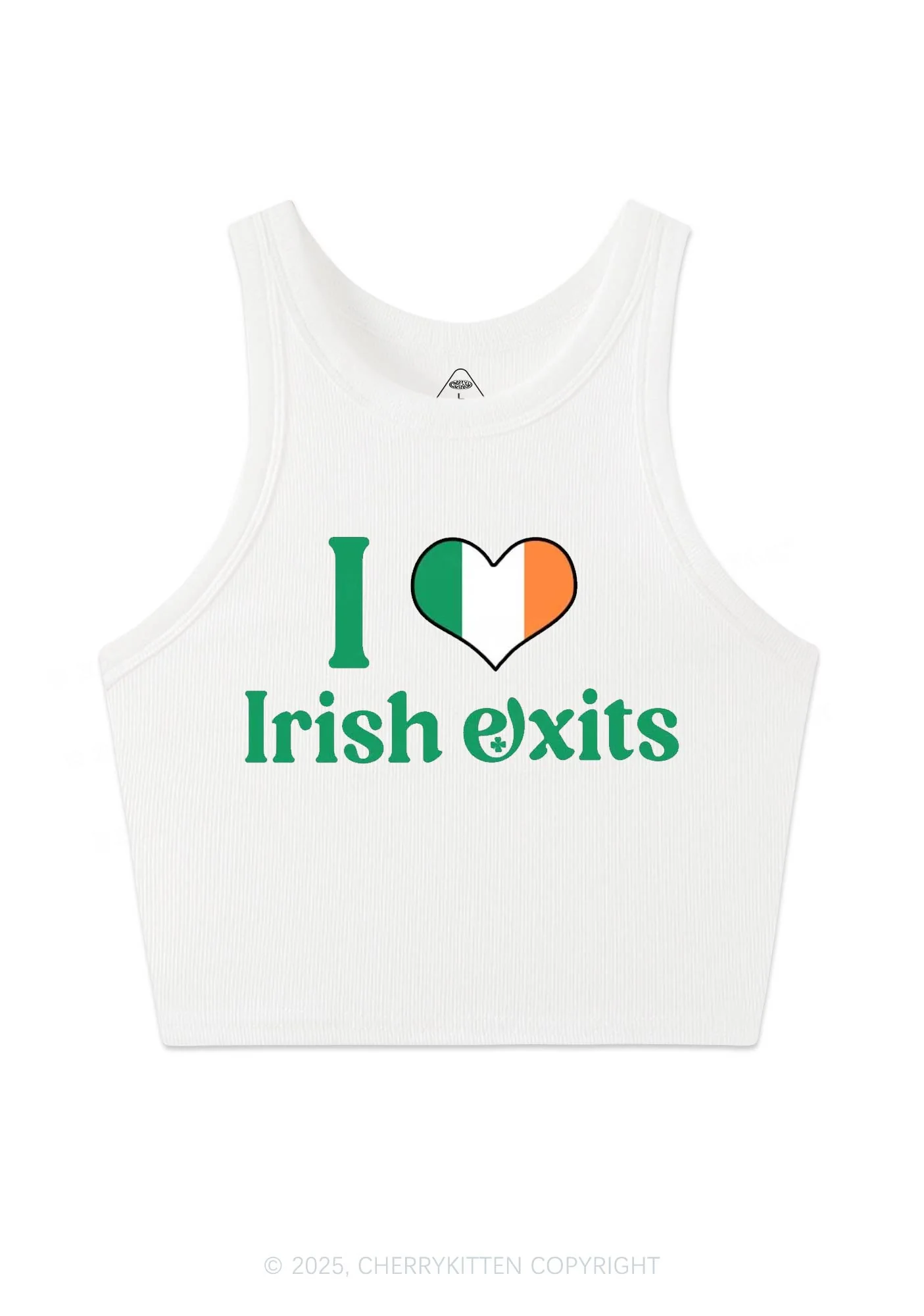 I Love Irish Exits St Patricks Y2K Crop Tank Top Cherrykitten - Image 5