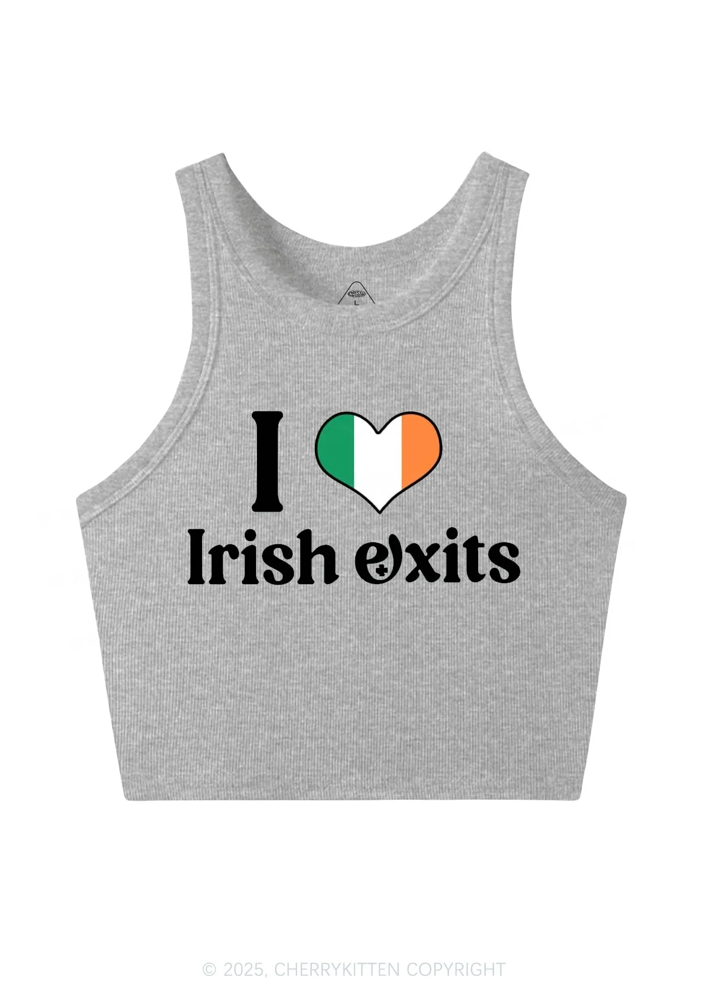 I Love Irish Exits St Patricks Y2K Crop Tank Top Cherrykitten - Image 7