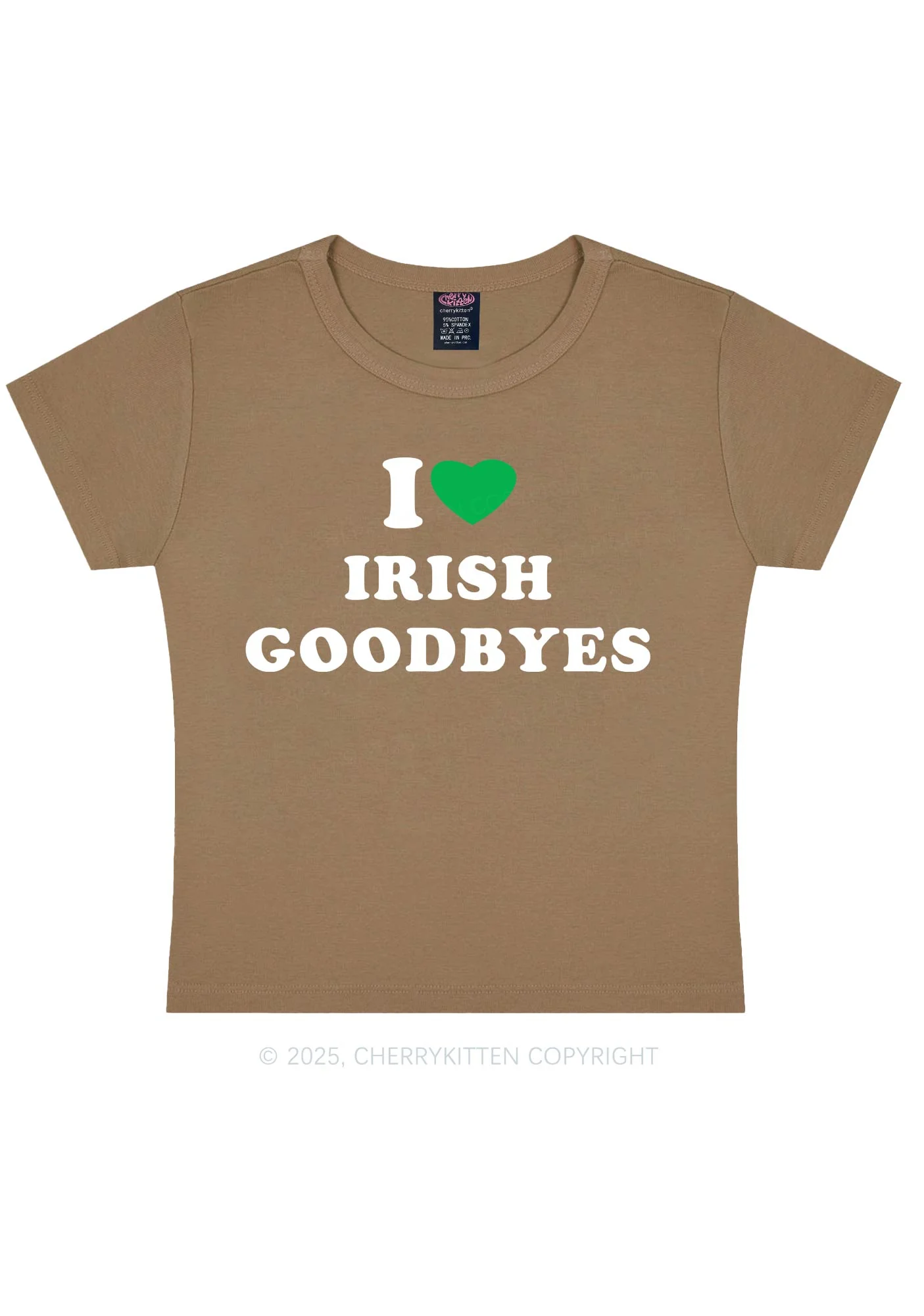 I Love Irish Goodbyes St Patricks Y2K Baby Tee Cherrykitten - Image 10