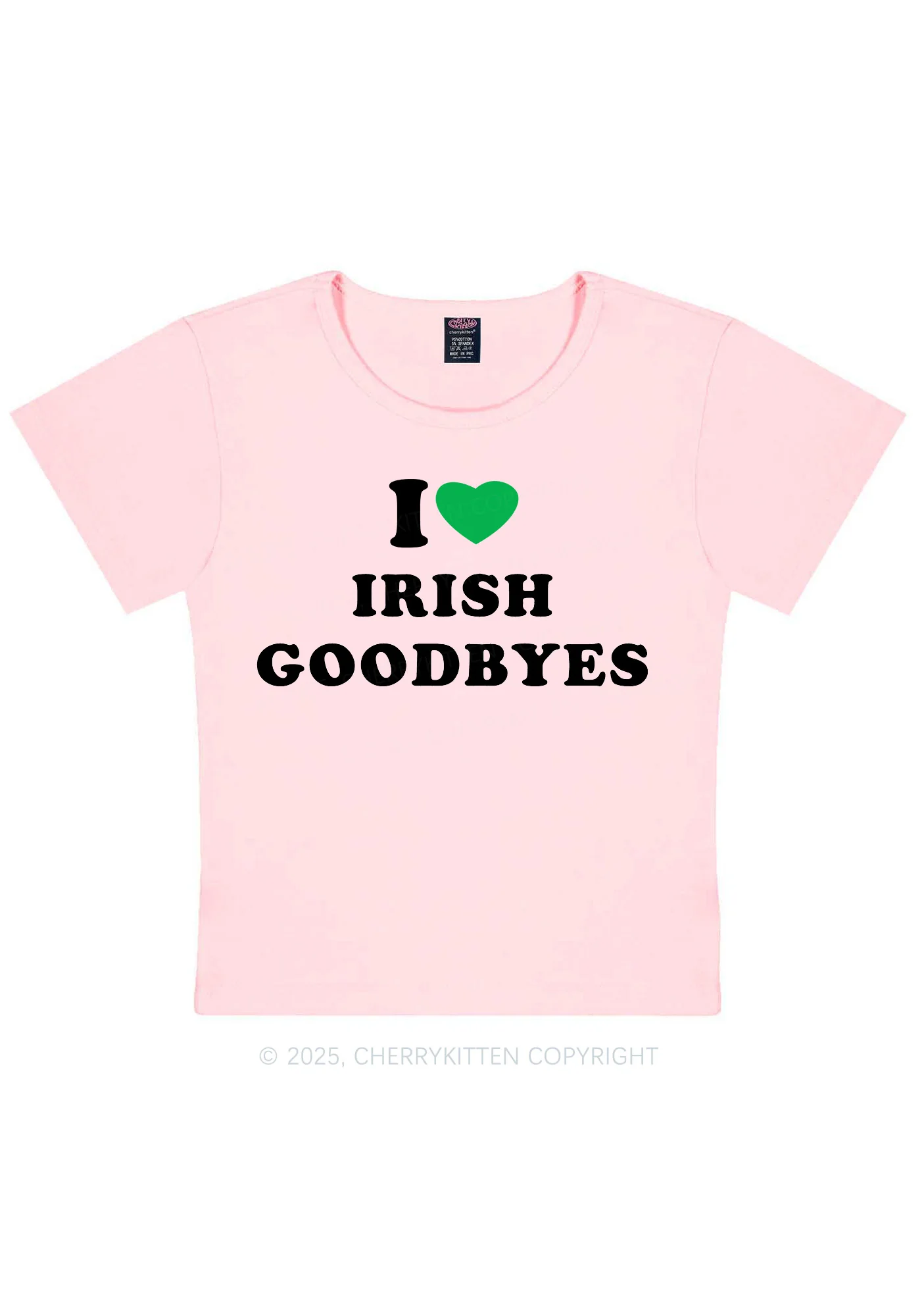 I Love Irish Goodbyes St Patricks Y2K Baby Tee Cherrykitten - Image 11
