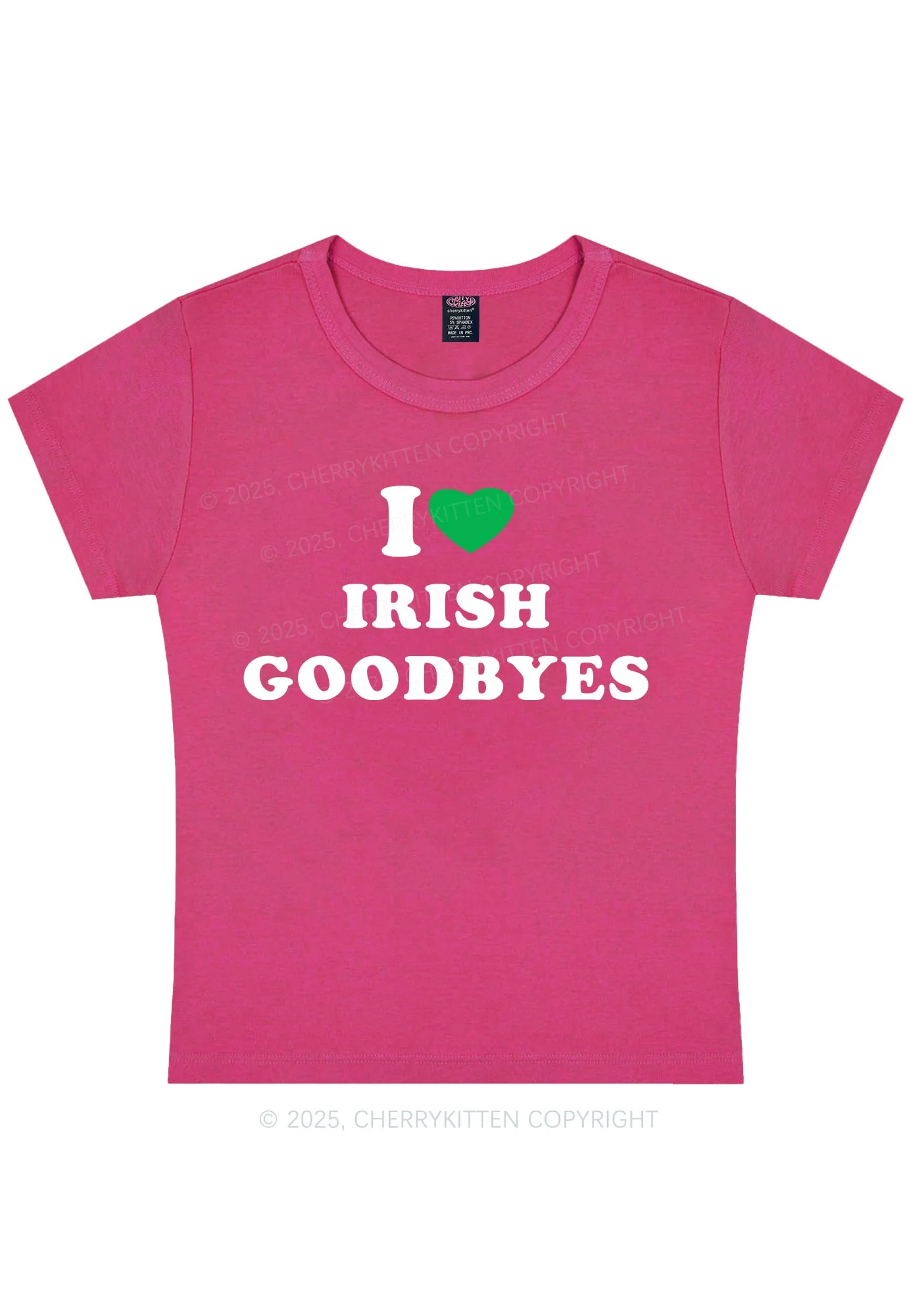 I Love Irish Goodbyes St Patricks Y2K Baby Tee Cherrykitten - Image 6