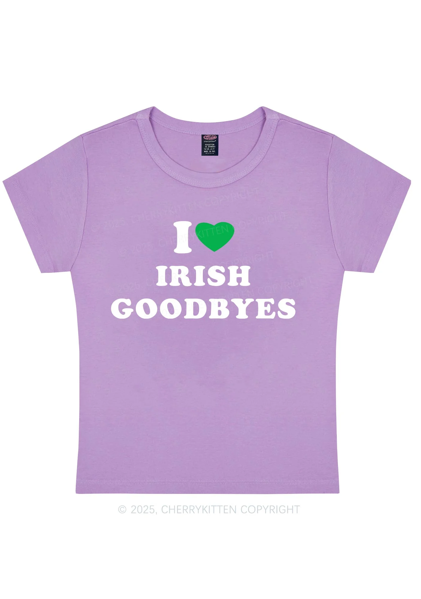 I Love Irish Goodbyes St Patricks Y2K Baby Tee Cherrykitten - Image 7