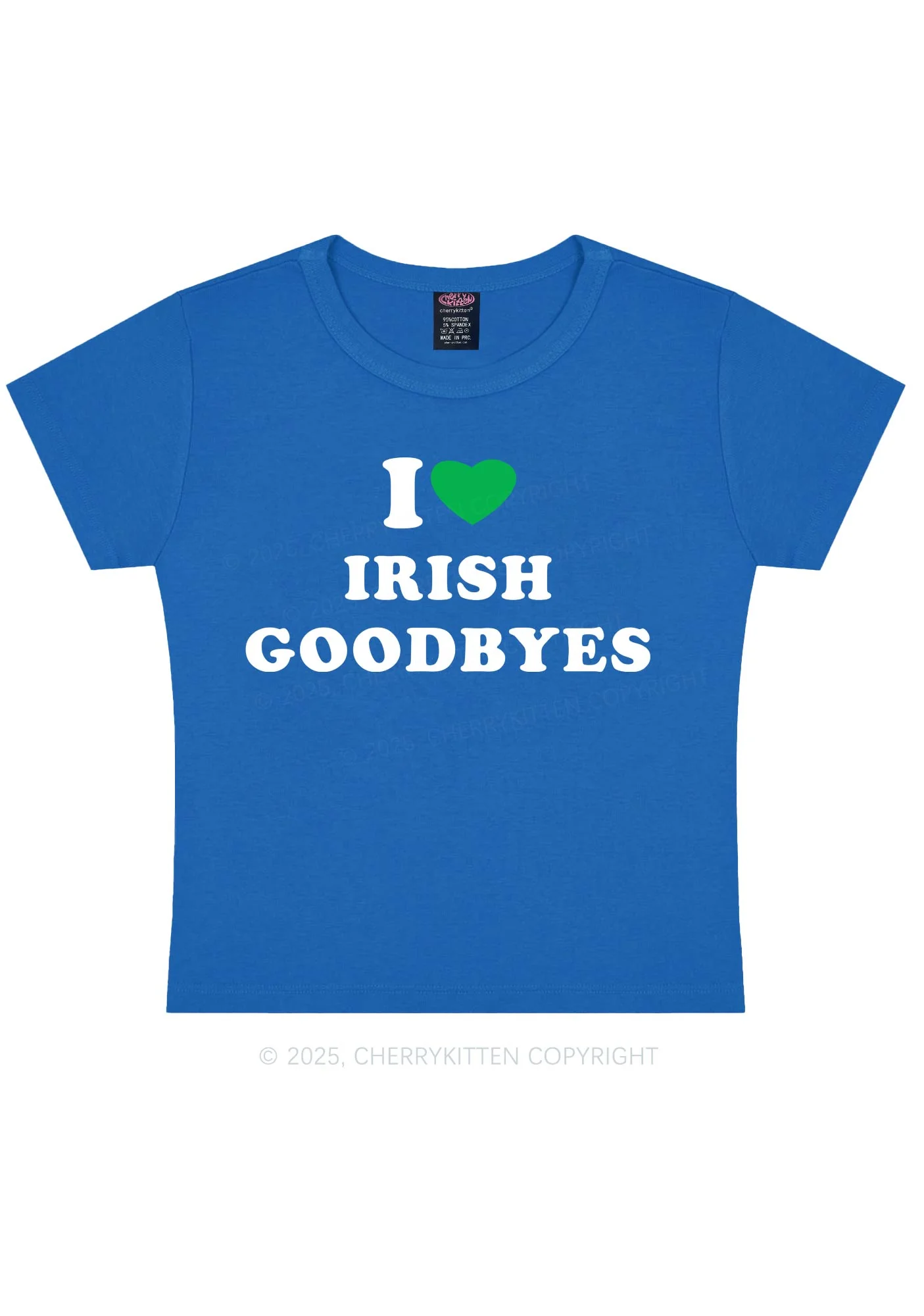 I Love Irish Goodbyes St Patricks Y2K Baby Tee Cherrykitten - Image 9