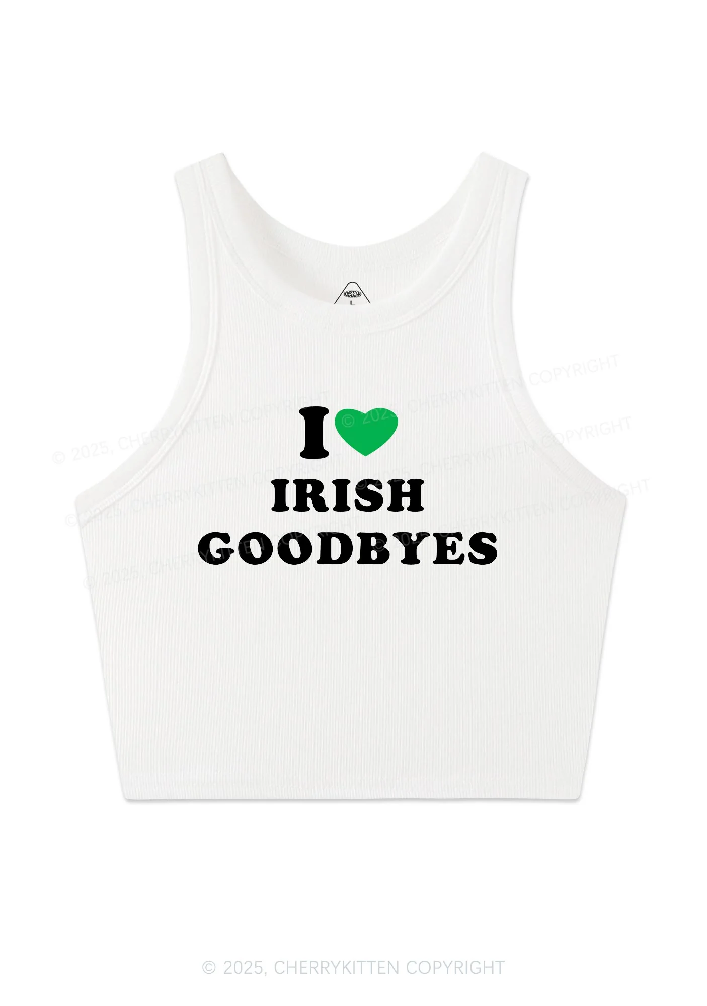 I Love Irish Goodbyes St Patricks Y2K Crop Tank Top Cherrykitten - Image 4