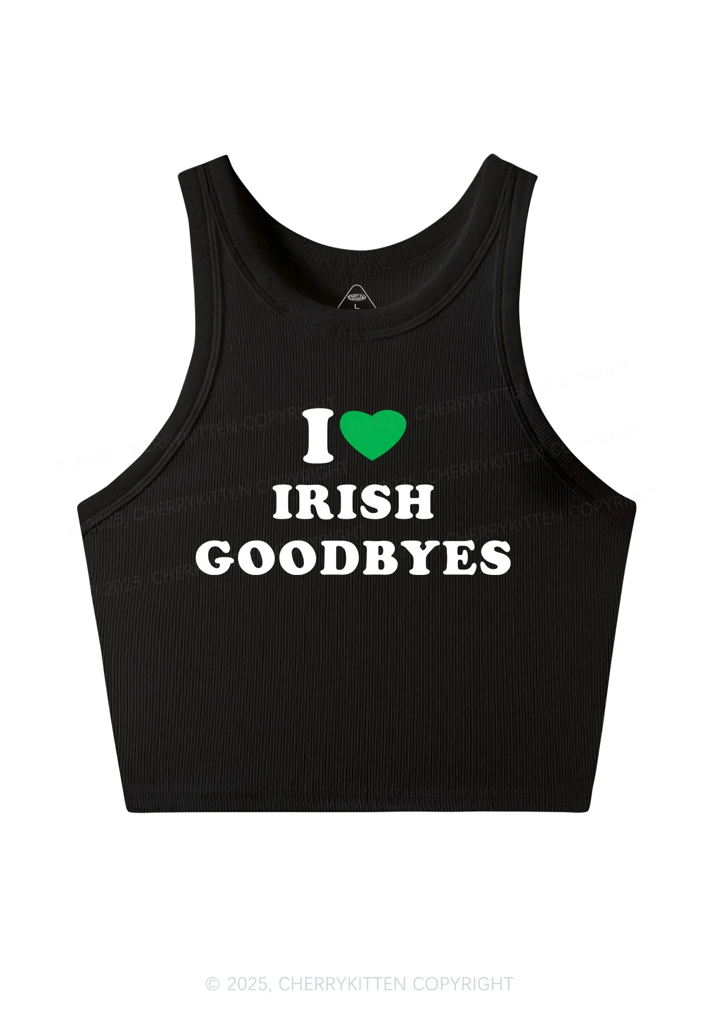 I Love Irish Goodbyes St Patricks Y2K Crop Tank Top Cherrykitten - Image 5