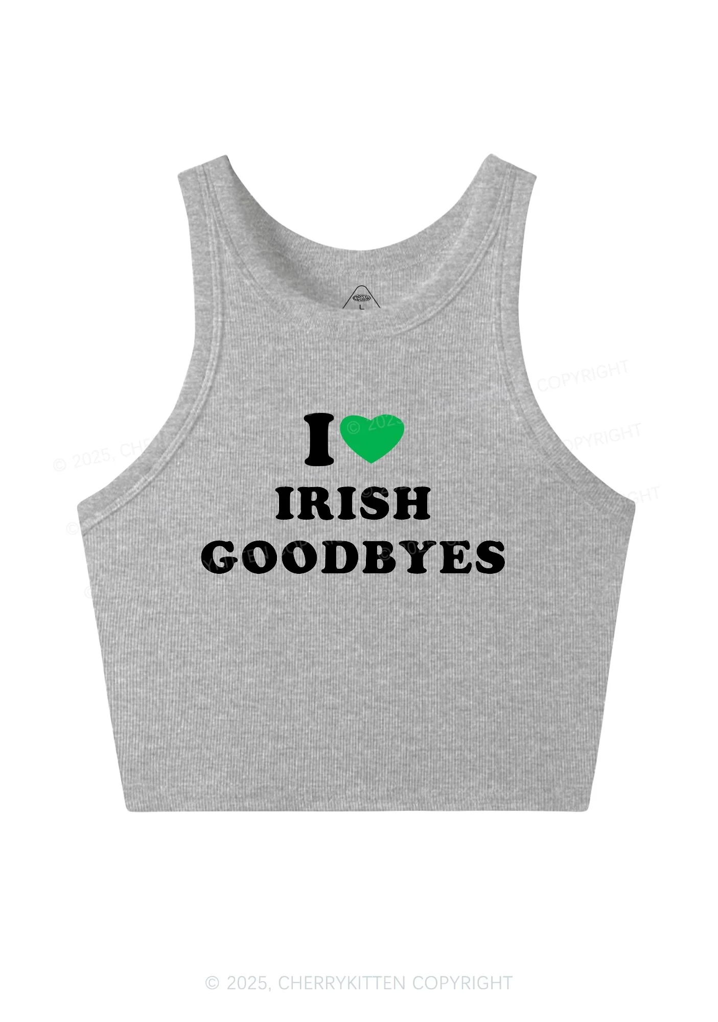 I Love Irish Goodbyes St Patricks Y2K Crop Tank Top Cherrykitten - Image 6