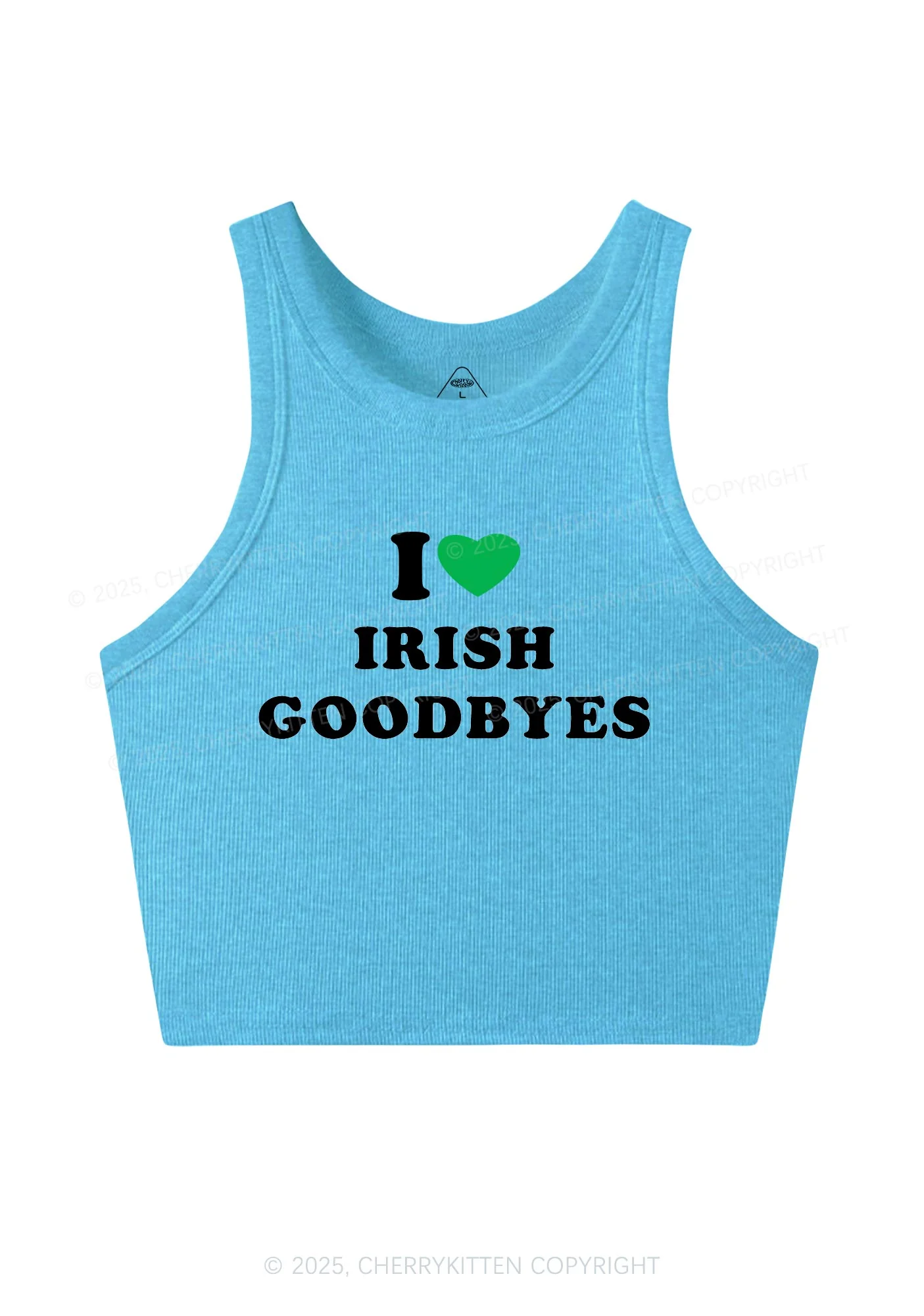 I Love Irish Goodbyes St Patricks Y2K Crop Tank Top Cherrykitten - Image 7
