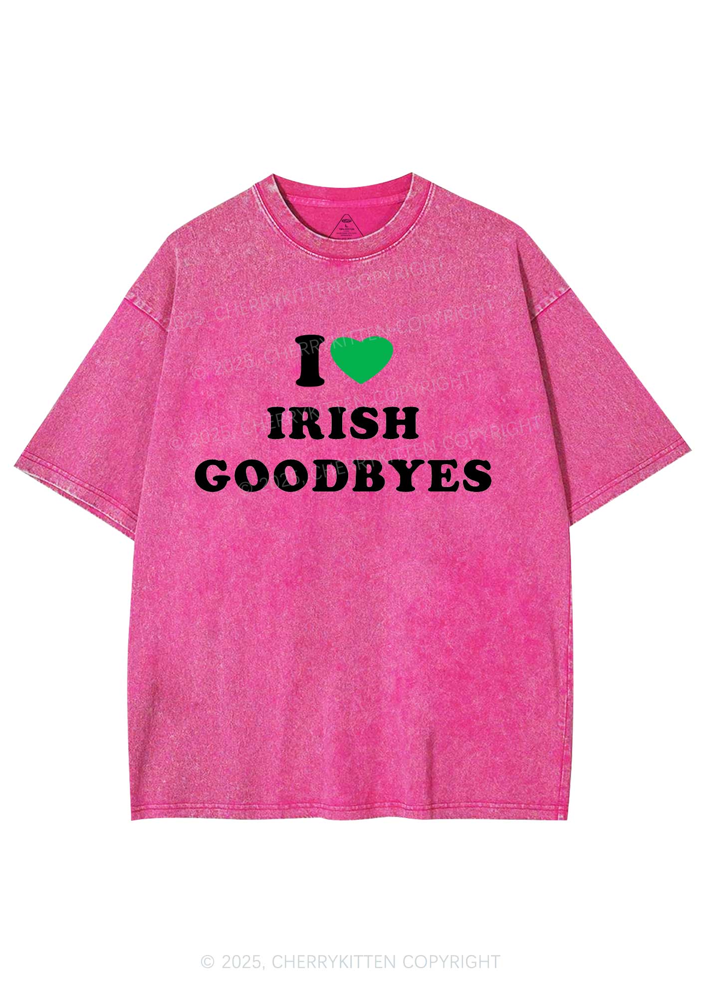 I Love Irish Goodbyes St Patricks Y2K Shirts Washed Tee Cherrykitten - Image 5