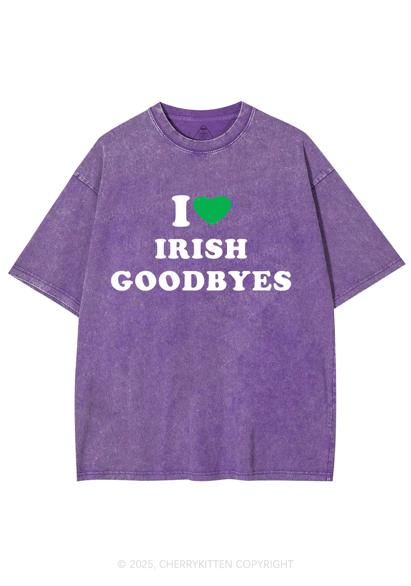 I Love Irish Goodbyes St Patricks Y2K Shirts Washed Tee Cherrykitten - Image 6