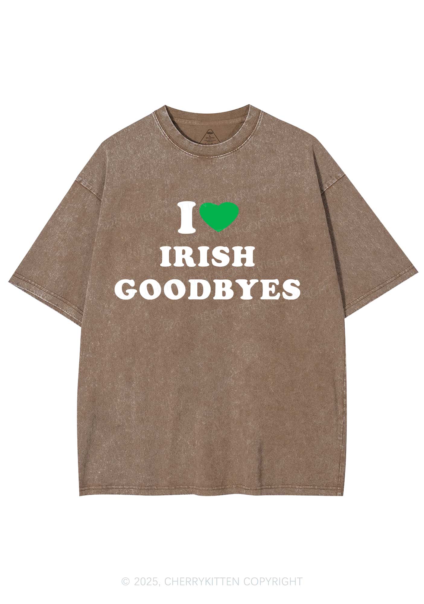 I Love Irish Goodbyes St Patricks Y2K Shirts Washed Tee Cherrykitten - Image 7