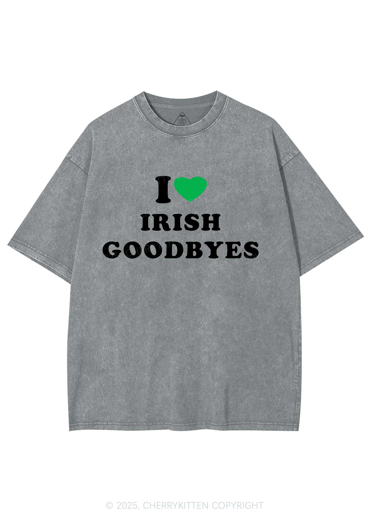 I Love Irish Goodbyes St Patricks Y2K Shirts Washed Tee Cherrykitten - Image 8
