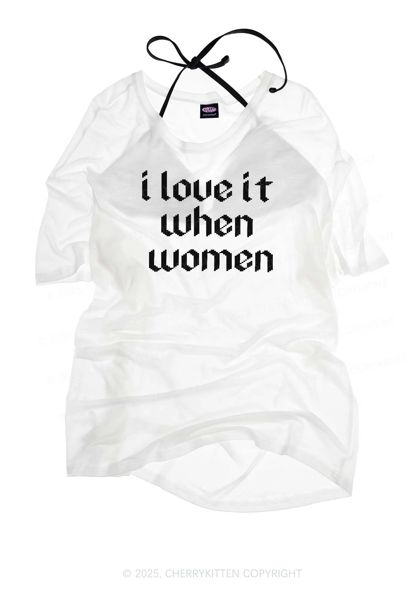 I Love It When Women Pride Y2K Sheer Boyfriend Tee Cherrykitten - Image 3