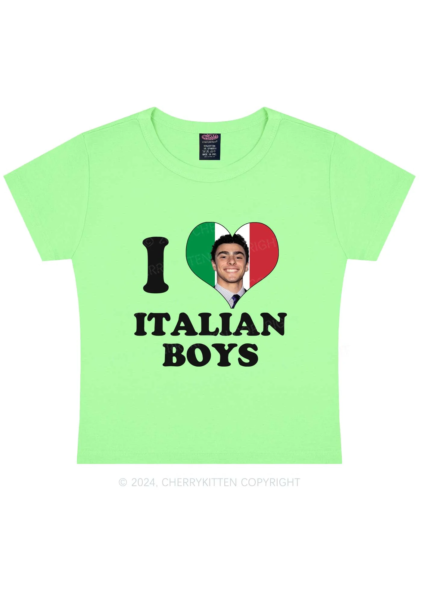 I Love Italian Luigi Y2K Baby Tee Cherrykitten - Image 12