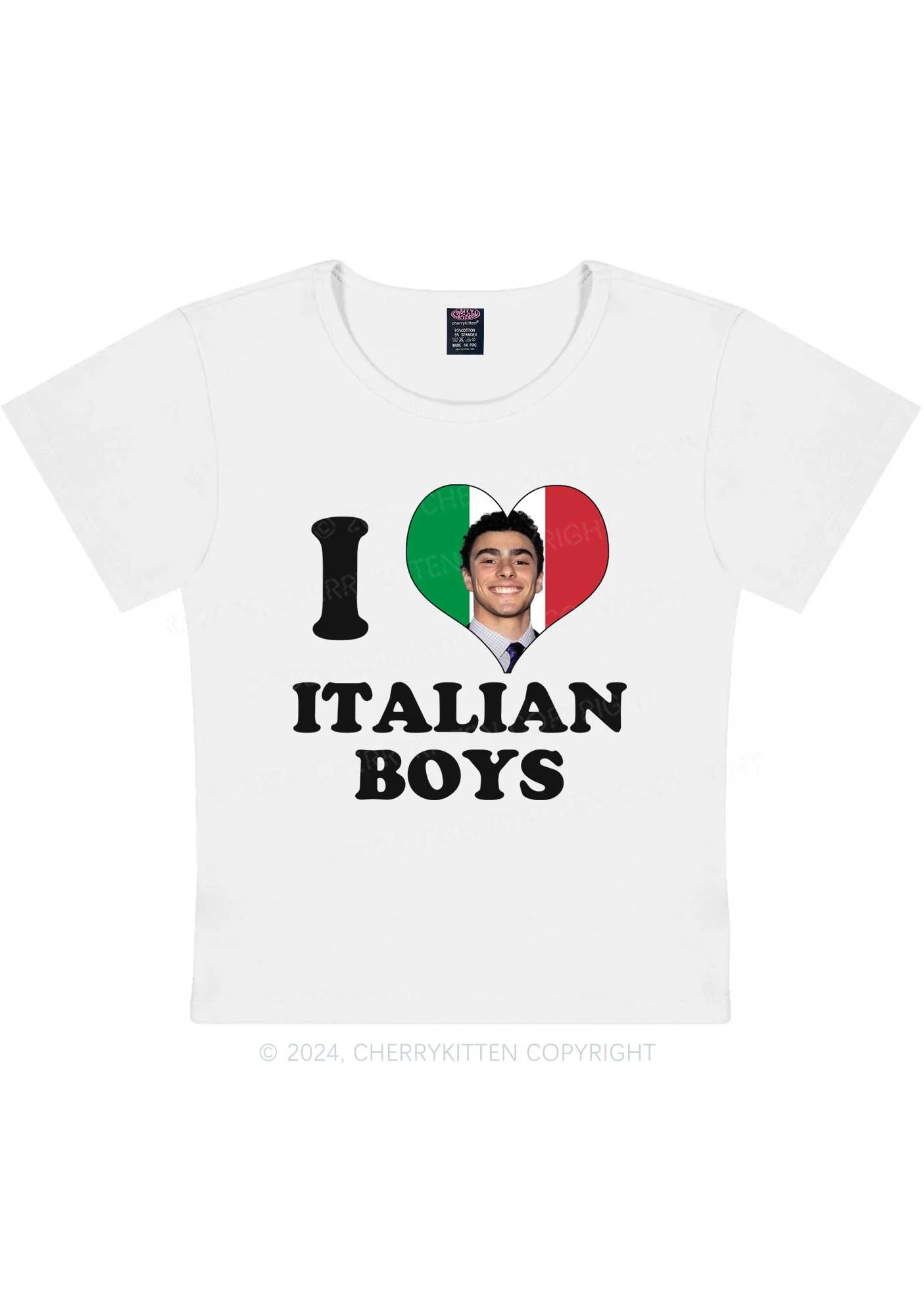 I Love Italian Luigi Y2K Baby Tee Cherrykitten - Image 3