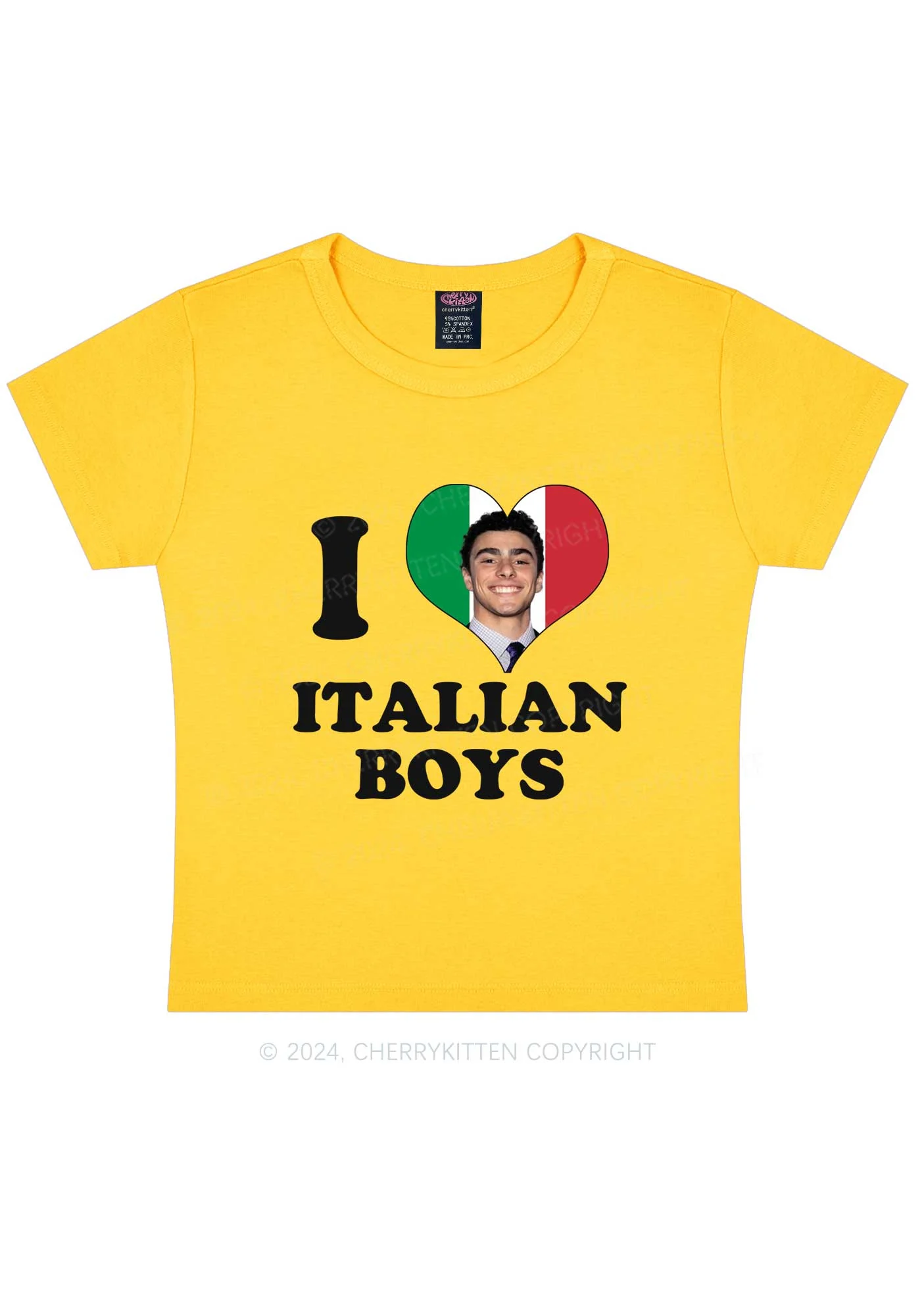 I Love Italian Luigi Y2K Baby Tee Cherrykitten - Image 4