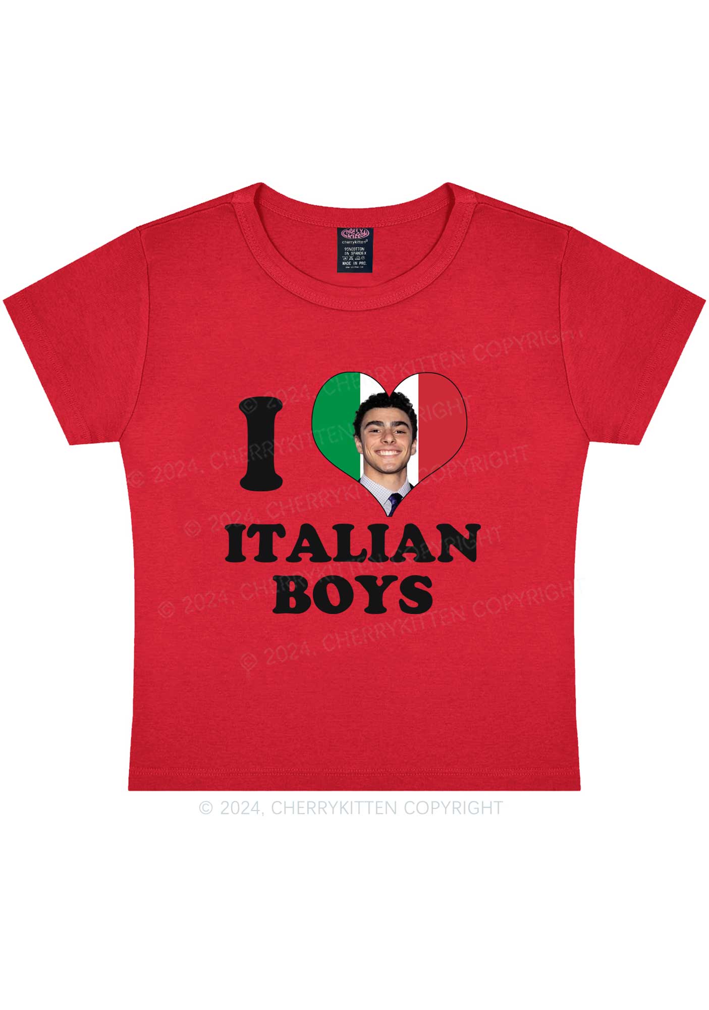 I Love Italian Luigi Y2K Baby Tee Cherrykitten - Image 5