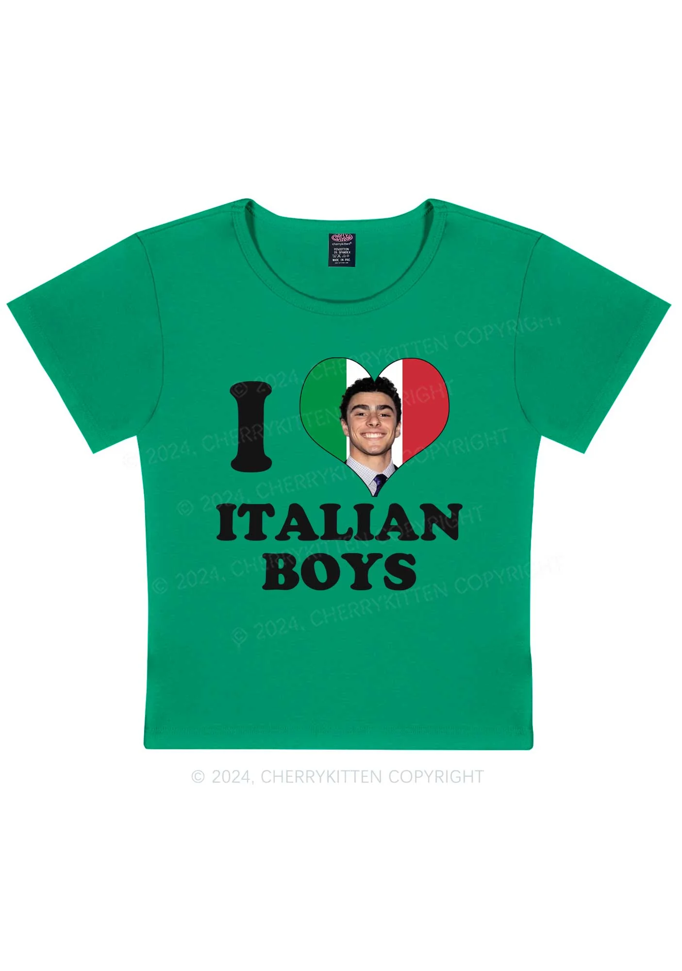 I Love Italian Luigi Y2K Baby Tee Cherrykitten - Image 6