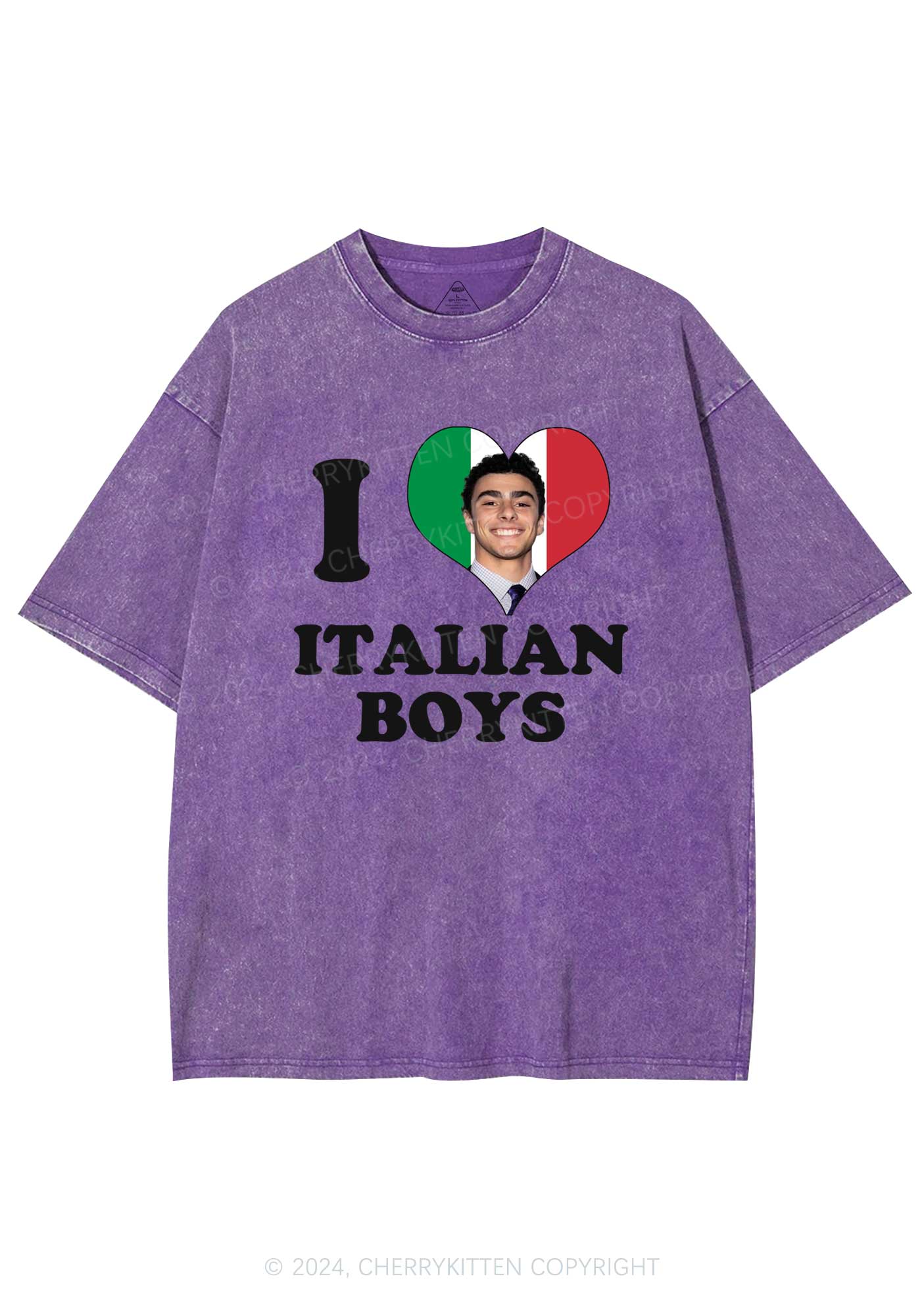 I Love Italian Luigi Y2K Washed Tee Cherrykitten - Image 5