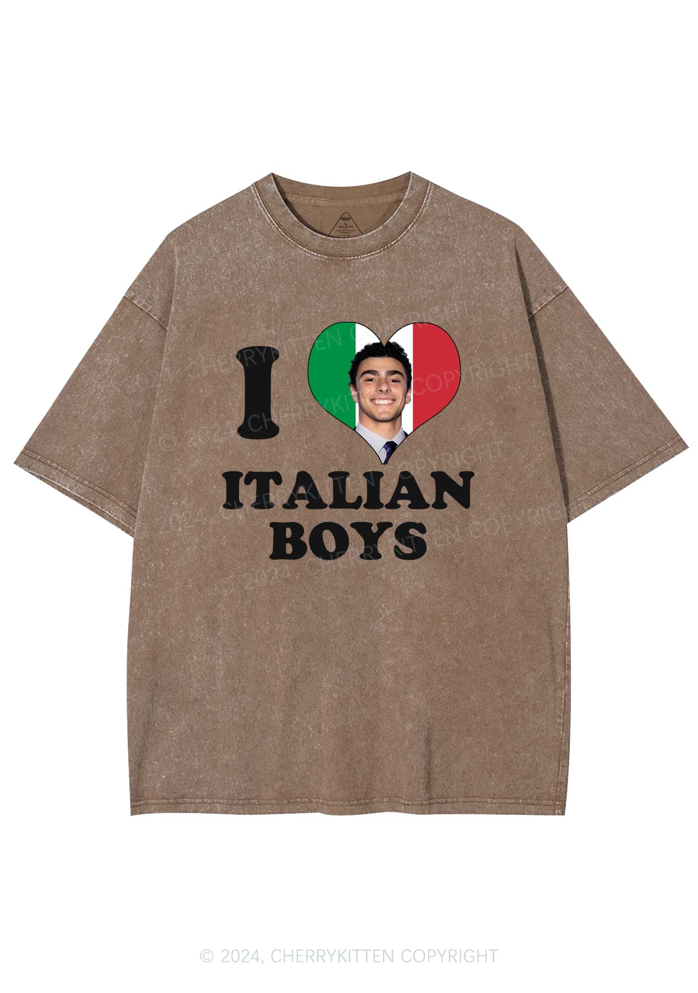I Love Italian Luigi Y2K Washed Tee Cherrykitten - Image 6