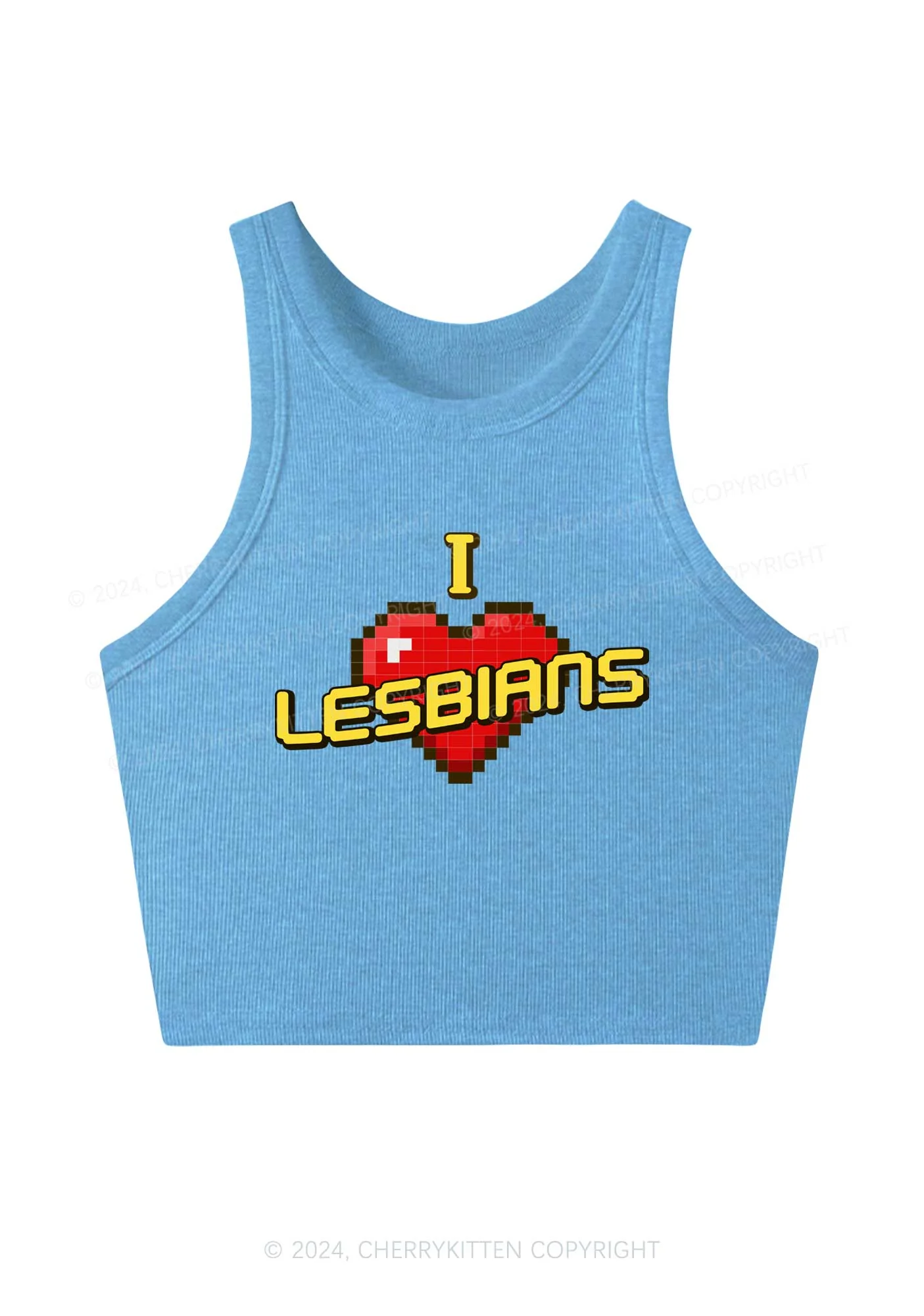 I Love Lesbians Y2K Crop Tank Top Cherrykitten - Image 4