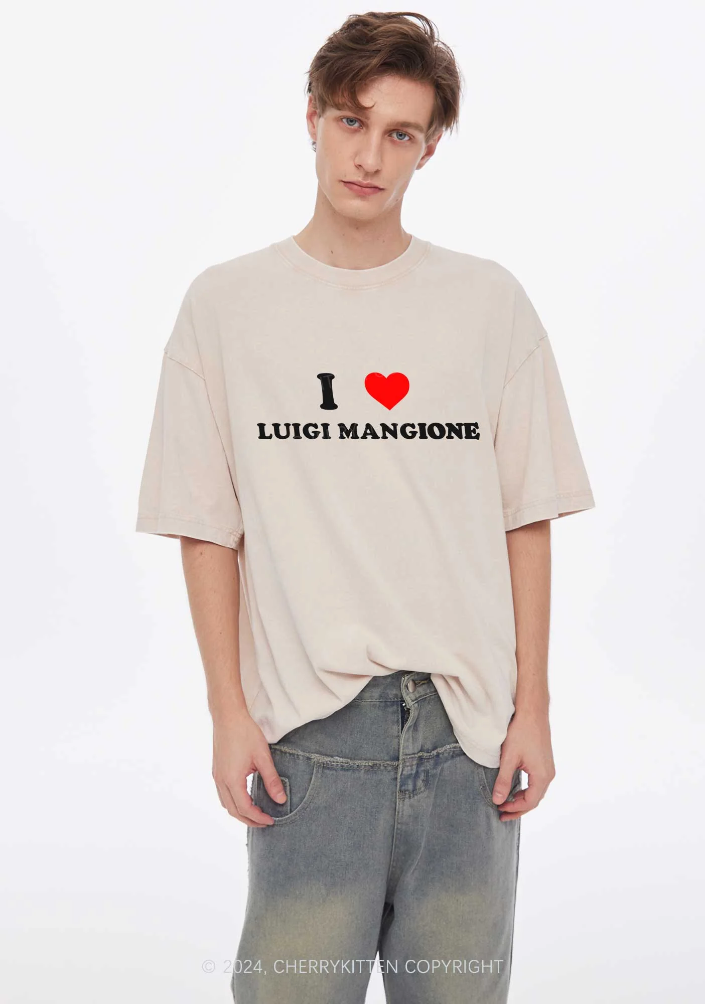 I Love Luigi Y2K Washed Tee Cherrykitten - Image 2
