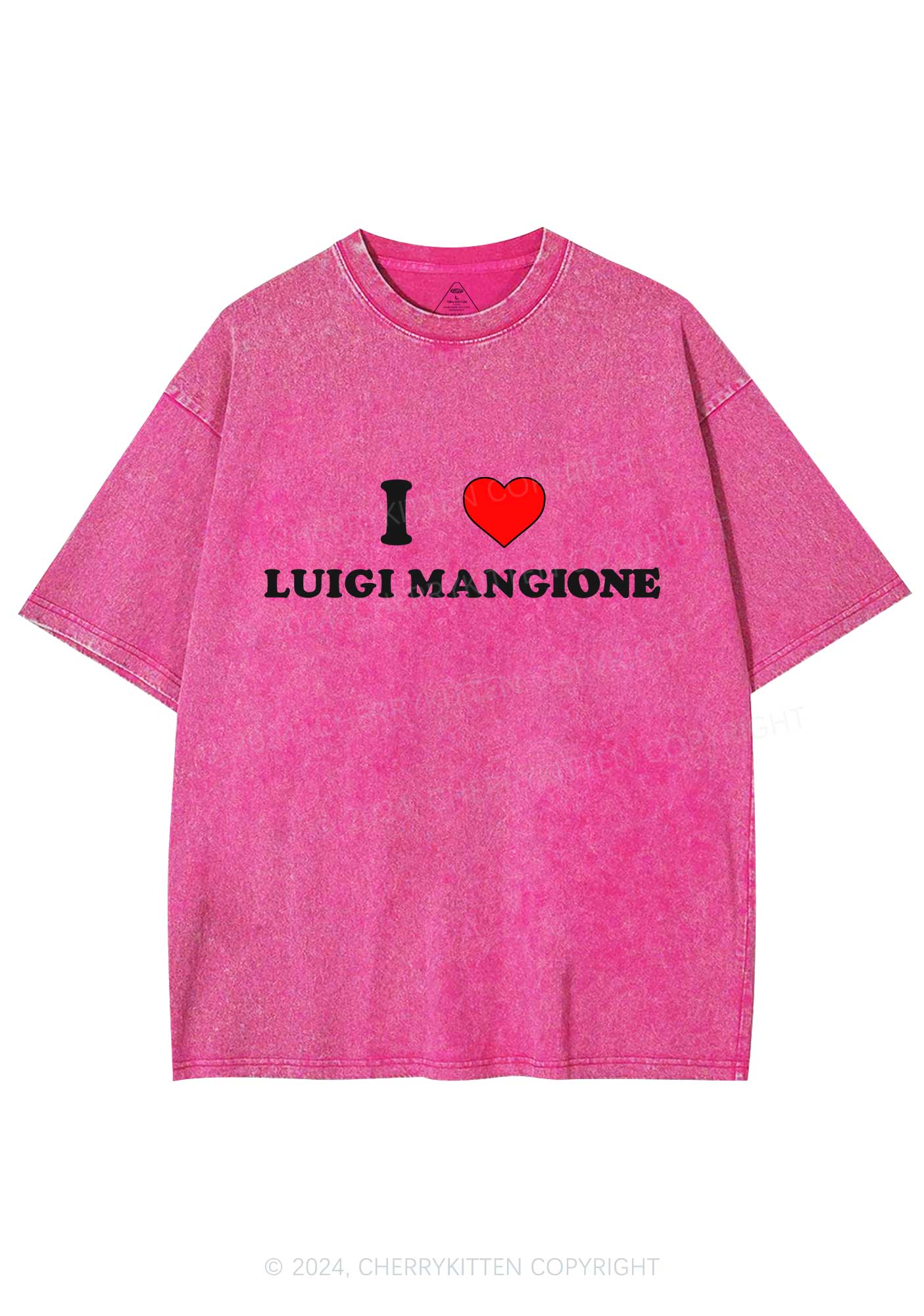 I Love Luigi Y2K Washed Tee Cherrykitten - Image 4