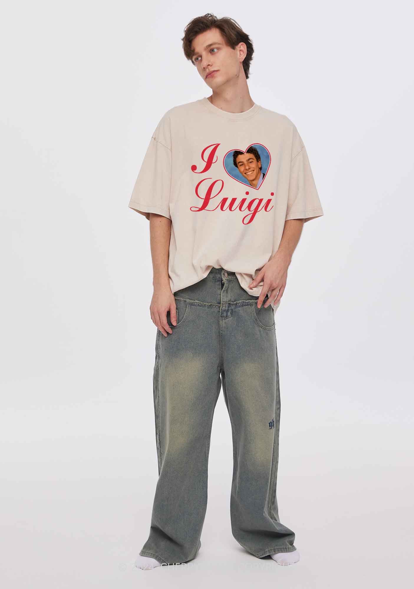 I Love Luigi Y2K Washed Tee Cherrykitten - Image 2